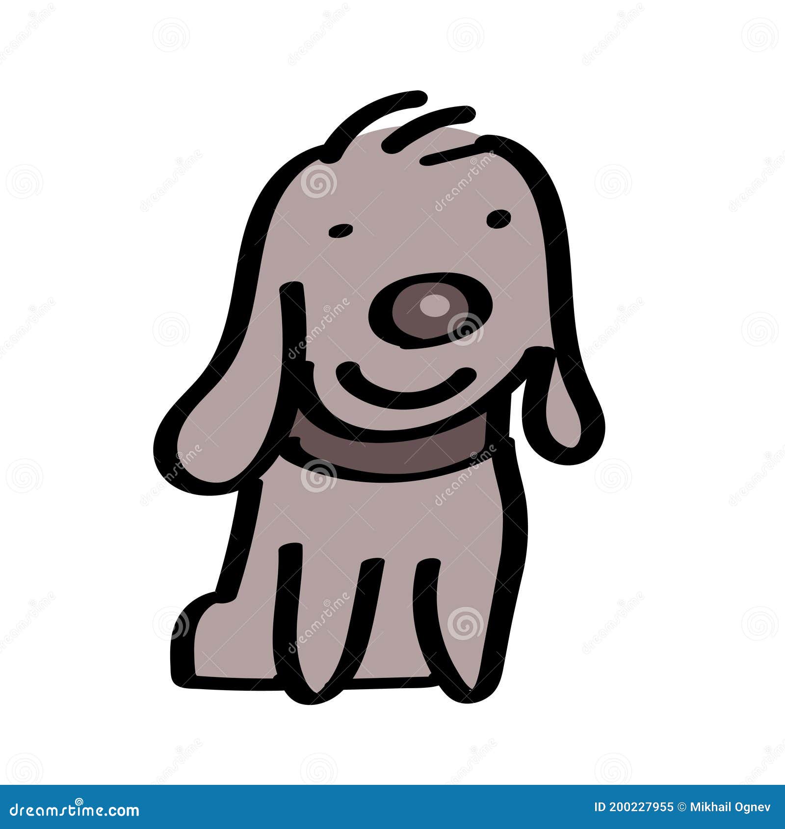 Caricatura De Dibujo De Un Perro De Mascota Lindo Ilustración del Vector -  Ilustración de negro, caricatura: 200227955