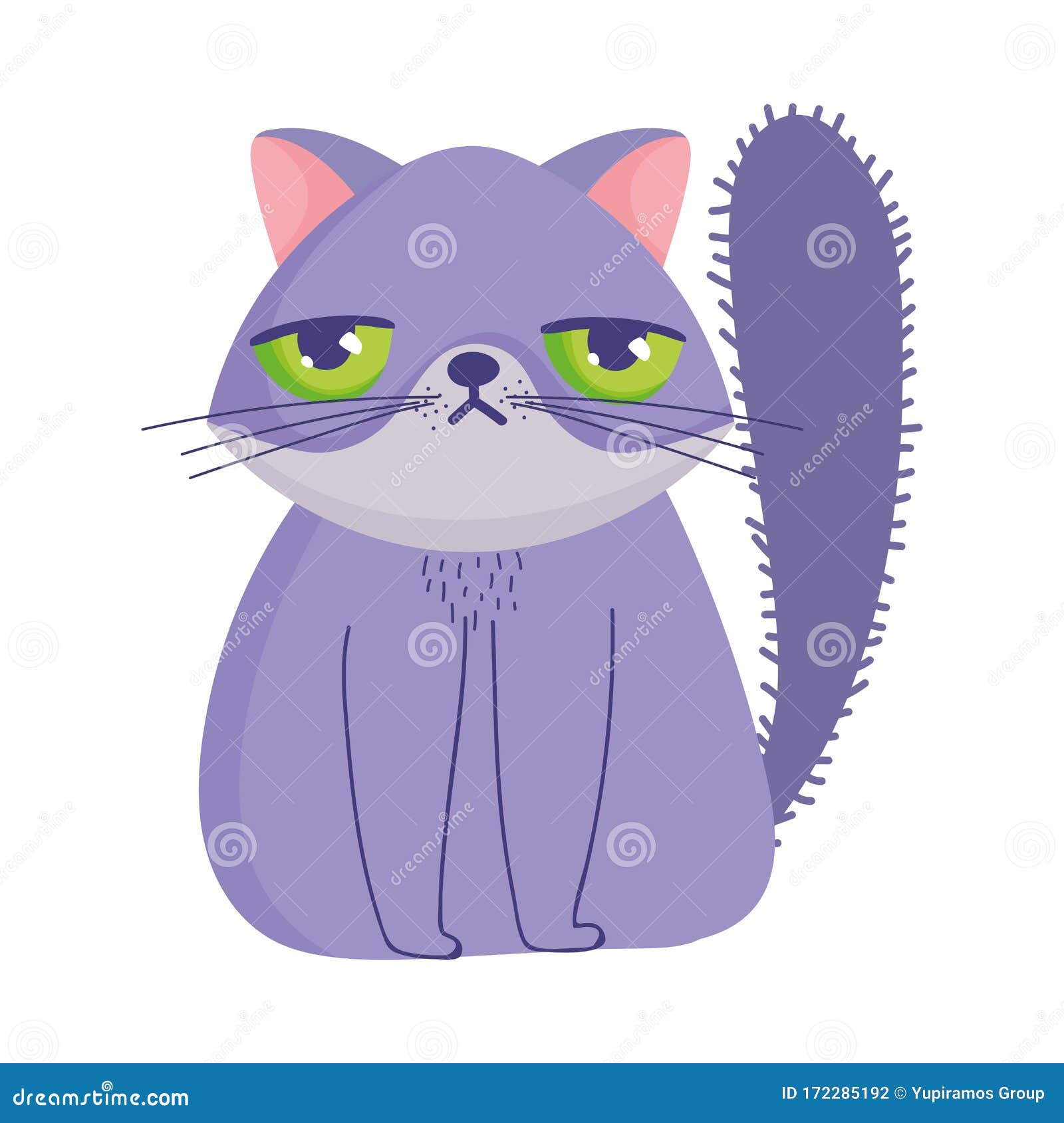 Caricatura De Gato Gruñón Mascotas Ilustración del Vector - Ilustración de  historieta, cara: 172285192