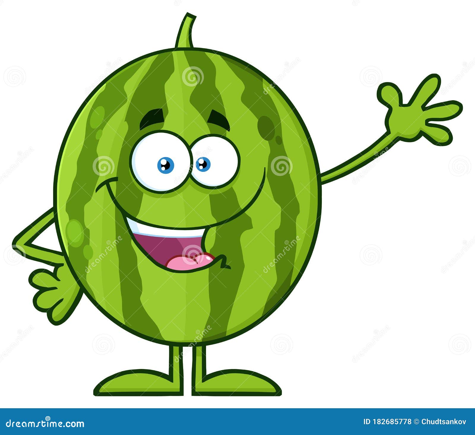 Caricatura De La Mascota Del Dibujo Animado De La Sandía Verde Feliz Saludando. Ilustración del Vector - Ilustración de verde, mercado: 182685778 Caricatura De La Mascota Del Dibujo Animado De La Sandía Verde Feliz Saludando. Ilustración del Vector - Ilustración de verde, mercado: 182685778