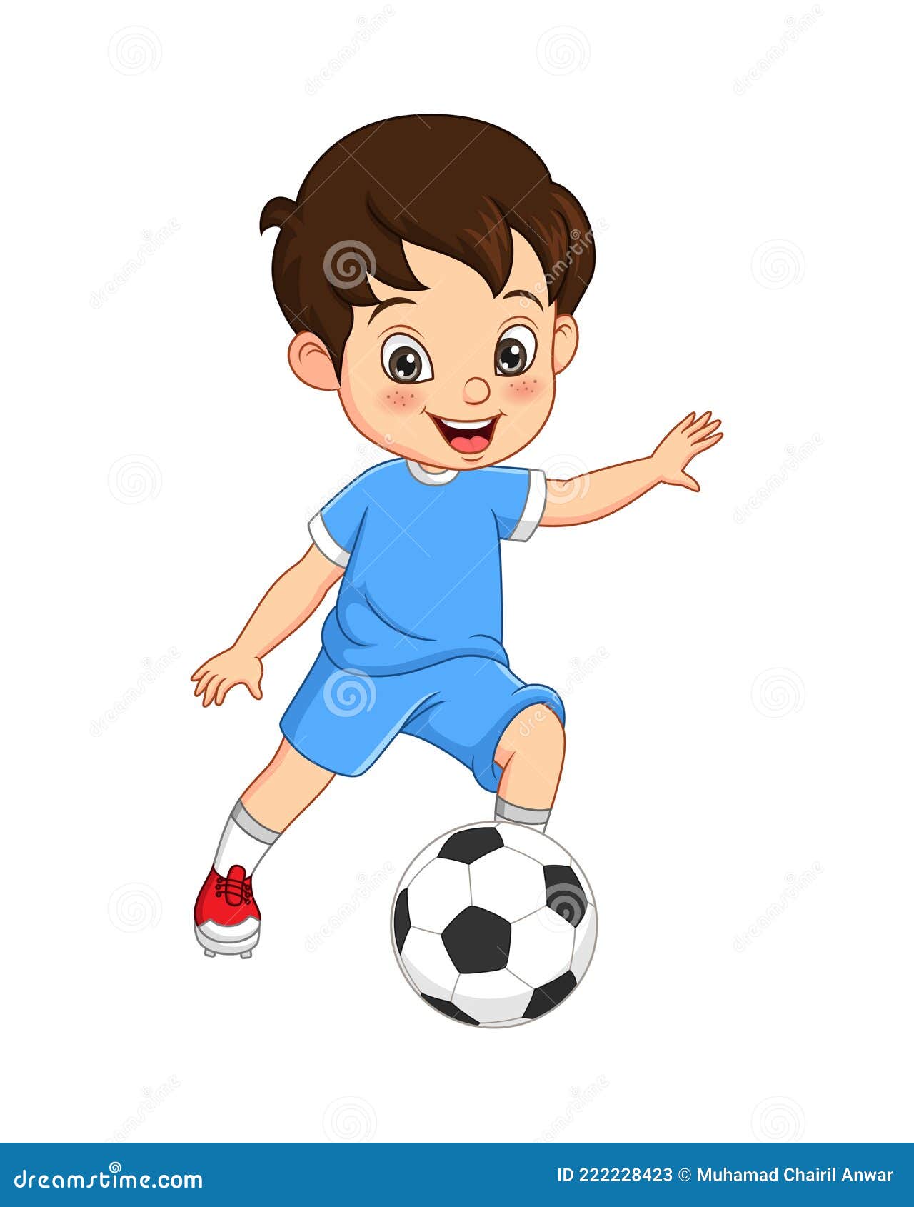 Caricatura De Un Niño Que Juega Al Fútbol Ilustración del Vector -  Ilustración de balompié, historieta: 222228423