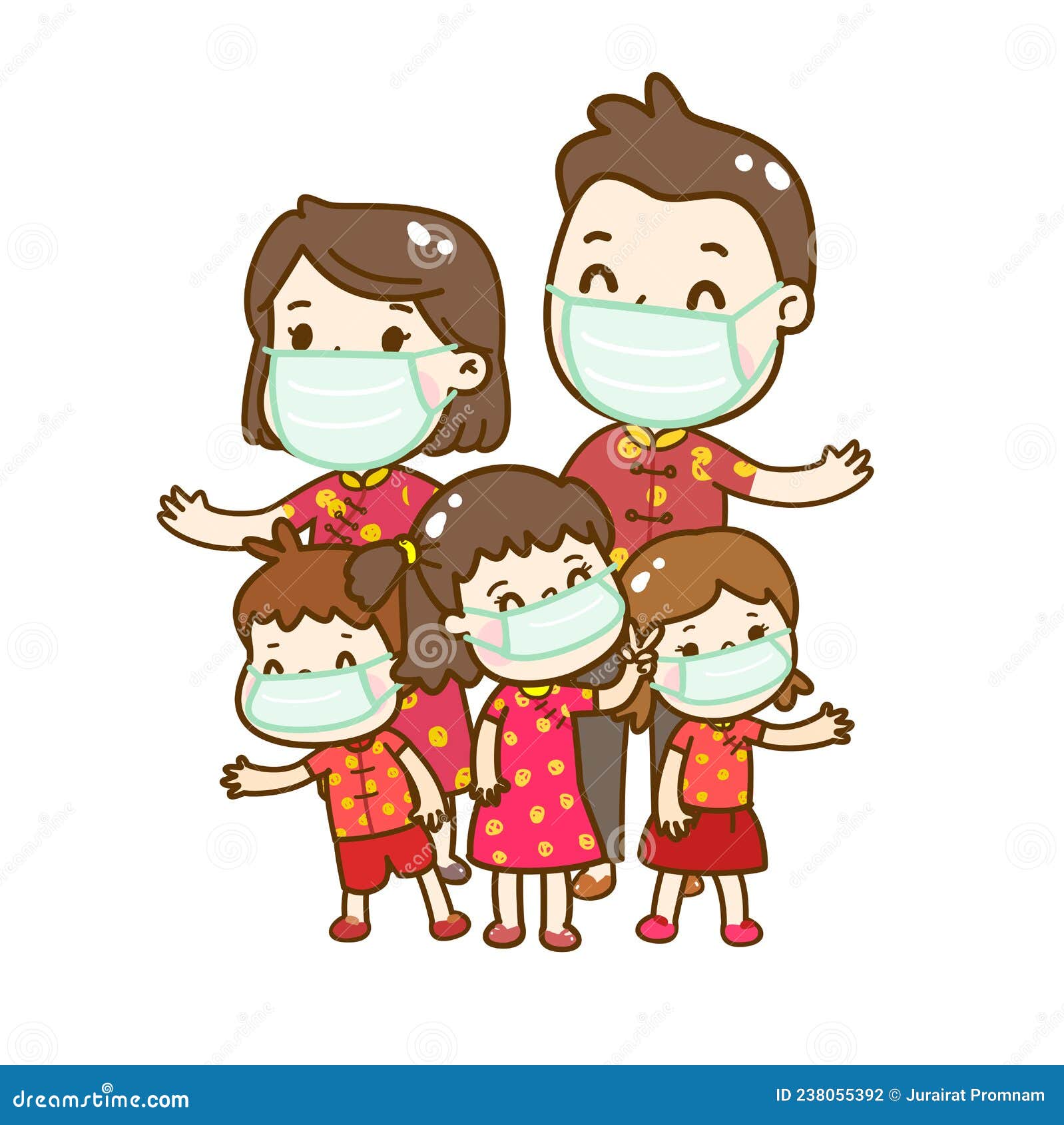 Caricatura Del Lindo Personaje De La Familia China. Ilustración del Vector  - Ilustración de familia, cocina: 238055392