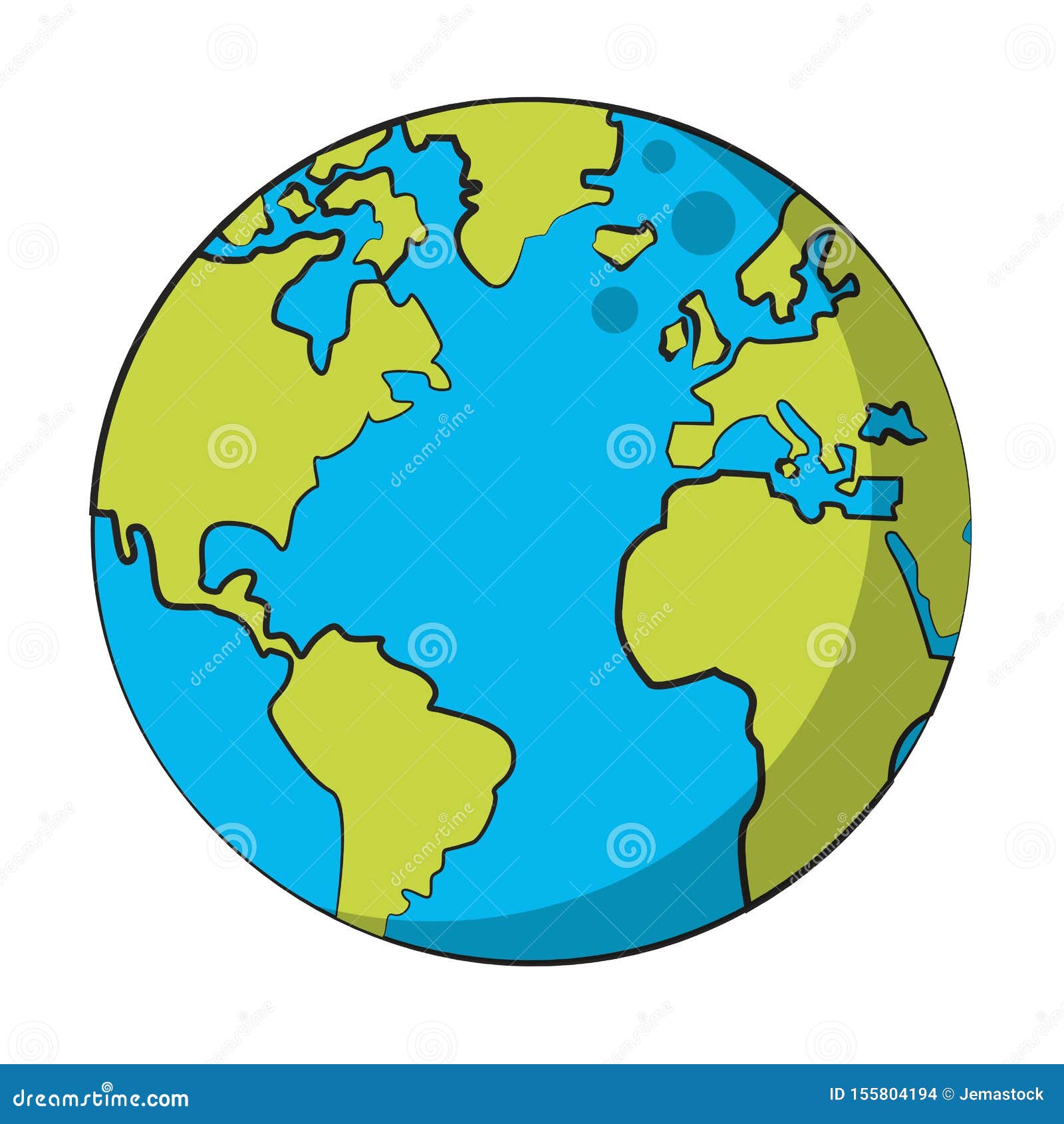 Caricatura Del Mundo Del Mapa De La Tierra Ilustración del Vector -  Ilustración de blanco, correspondencia: 155804194