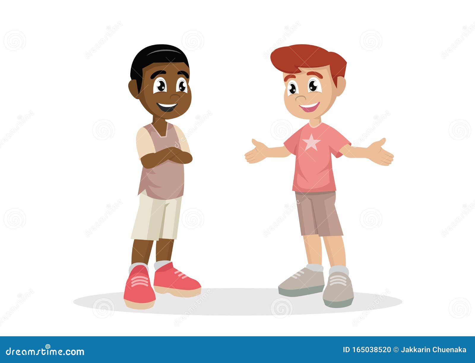 Caricatura, Dos Niños Hablando Ilustración del Vector - Ilustración de