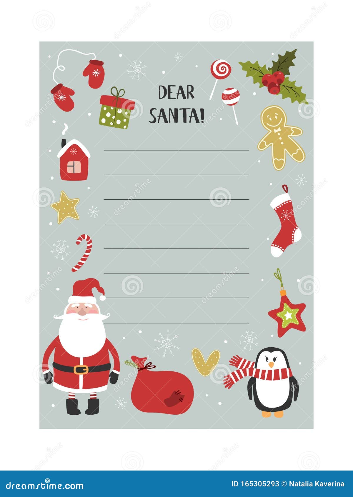 Caricatura Navidad Deseo Navidad Artículos De Navidad Una Carta a La  Plantilla De Papá Noel Stock de ilustración - Ilustración de saludo,  mensaje: 165305293