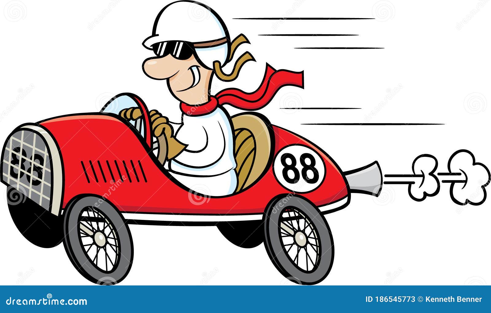 Menino Que Conduz Um Carro De Corrida Royalty Free SVG, Cliparts