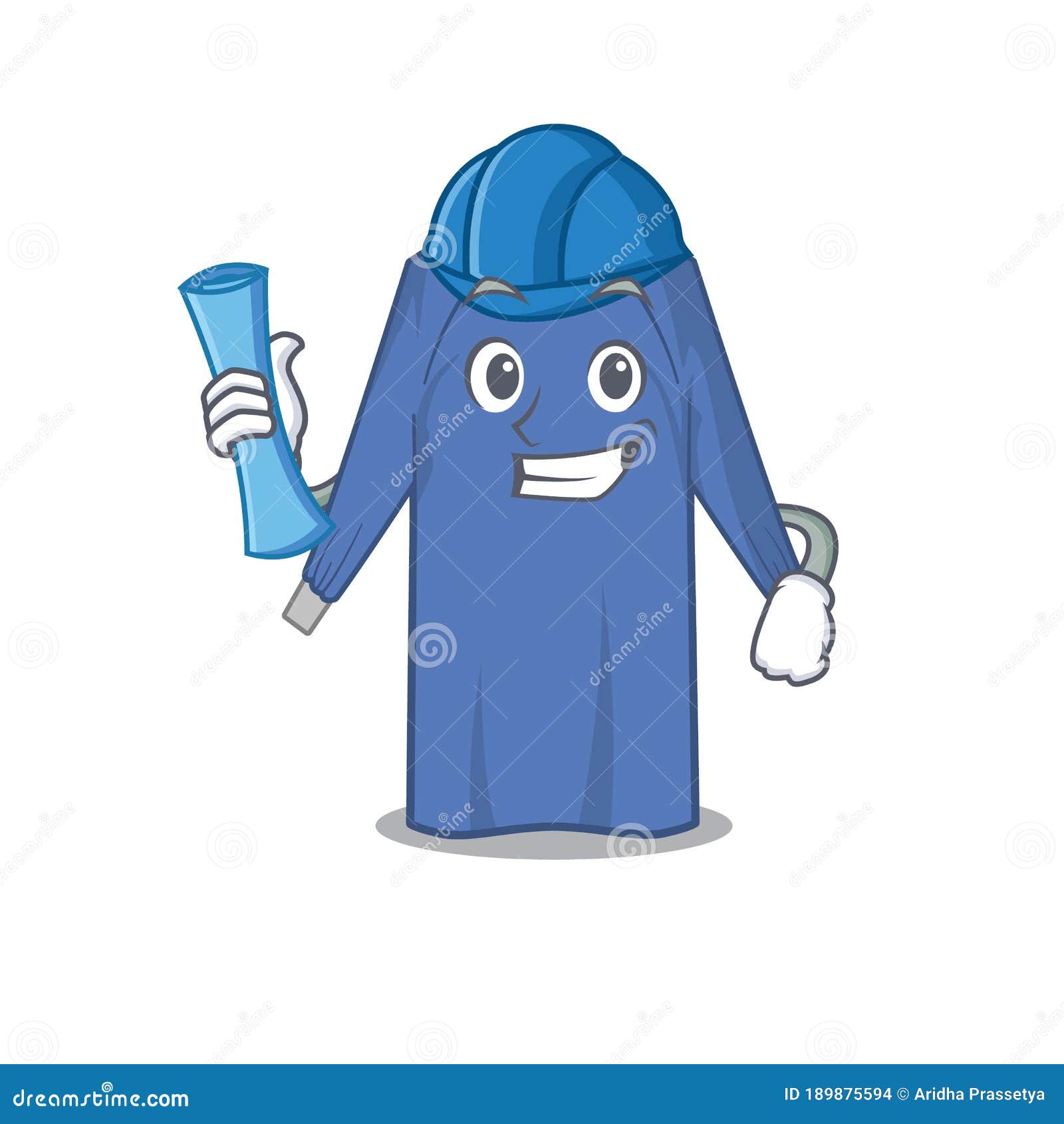 Caricature Picture of Disposable Clothes Architect with Blue Prints ...