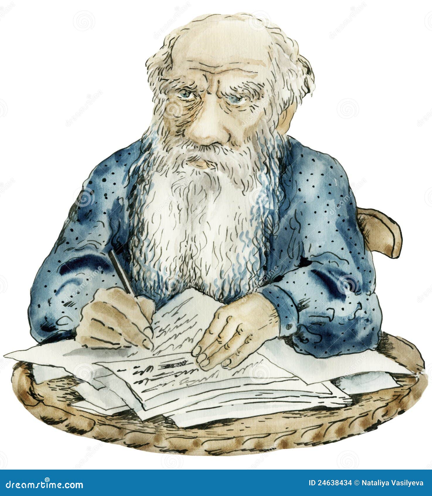 caricature portrait of leo tolstoy