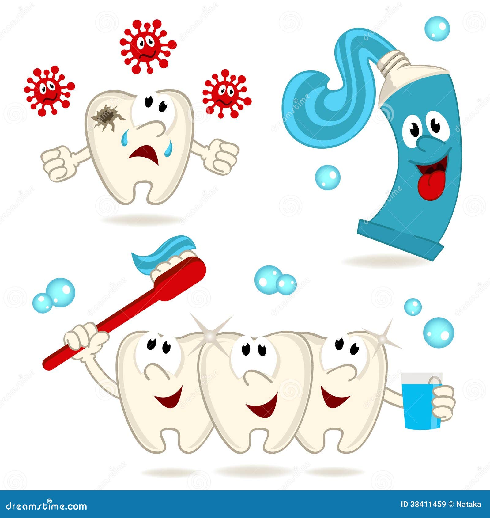 Caries Tooth Toothpaste And Toothbrush Royalty Free Stock Images