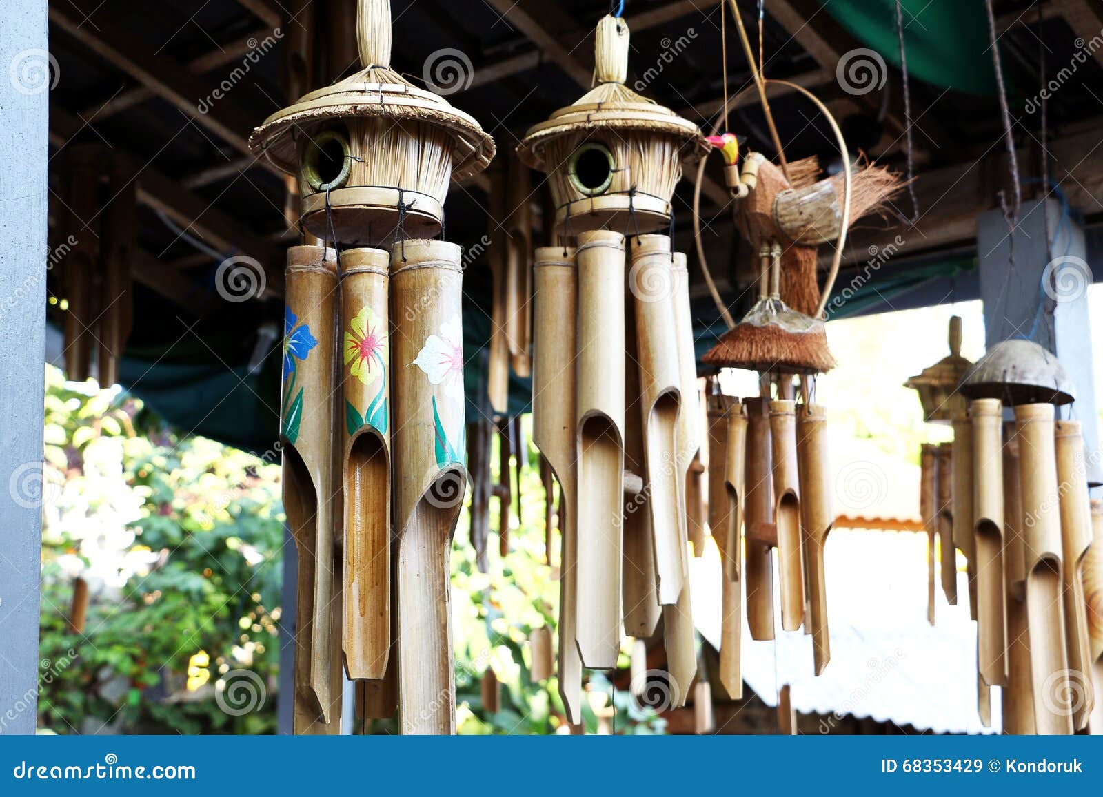 WUYANSE Carillones de Viento de bambú Regalo de Tono Profundo Carillones de Viento Hechos a Mano de Madera Interiores y Exteriores Colgantes de Pared Decoraciones 