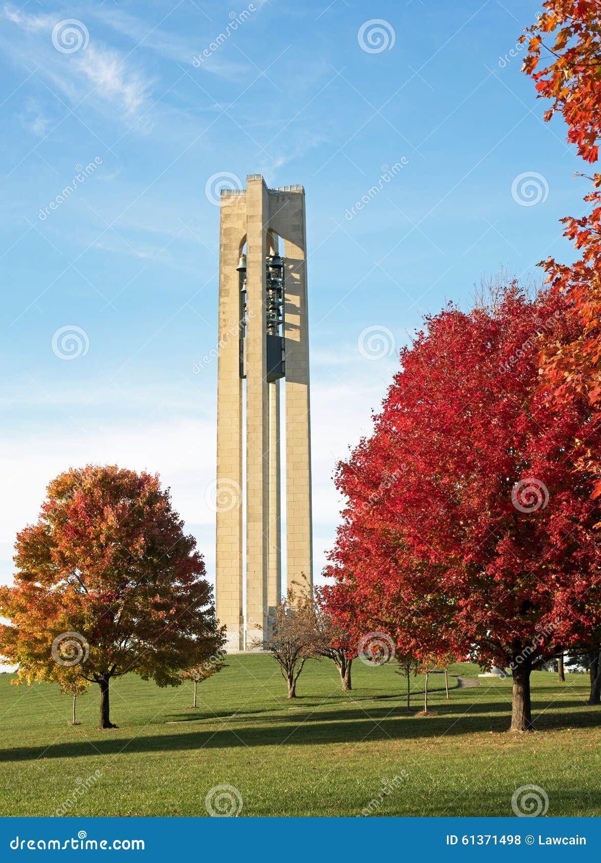 carillon bell tower in autumn