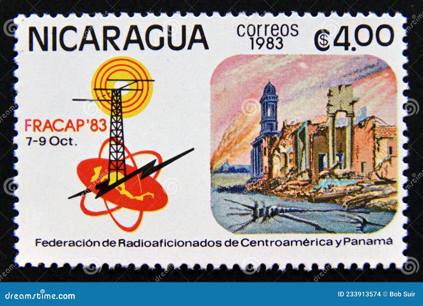 Carimbo Postal Nicaragua 1983. Peça De Xadrez Rainha Imagem de