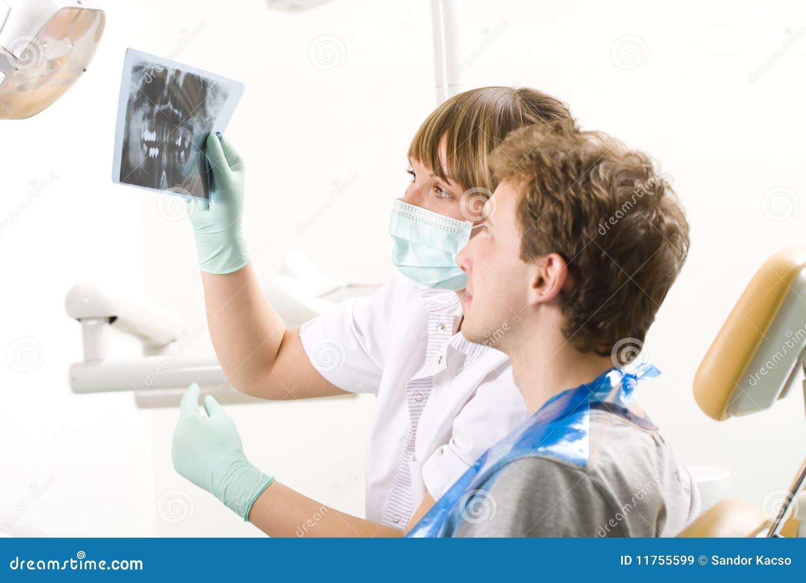 Caring dentist and patient stock image. Image of patient 11755599