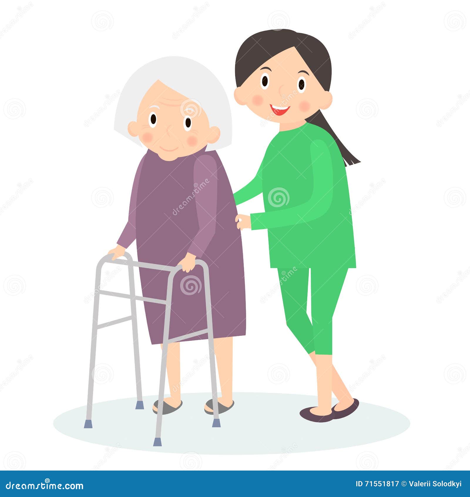 clipart helping elderly people