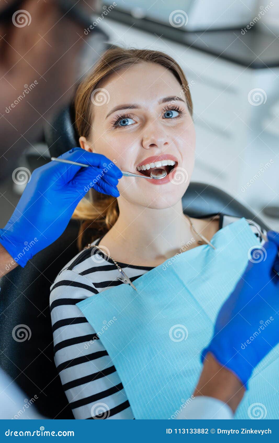 Close-up of a girl with her open mouth, Stock Photo 