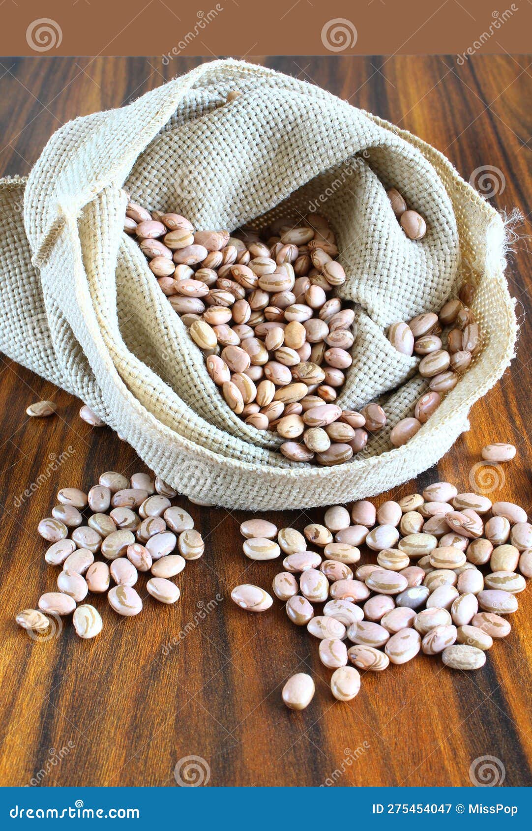 Carioca Beans. Brazilian Bean in a Jute Bag. Stock Image - Image of ...