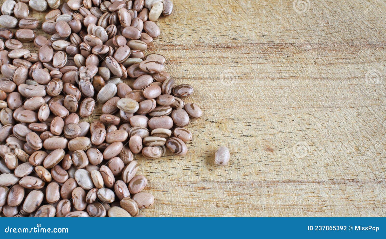 Carioca Beans in Left Frame on a Rustic Table. Typical Beans of ...