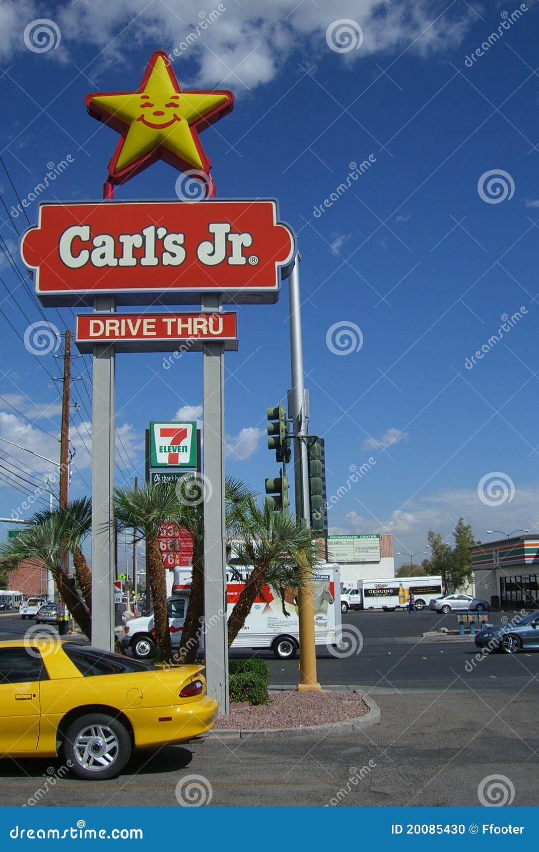 Carl s Jr. Restaurant Sign editorial image. Image of blue 20085430