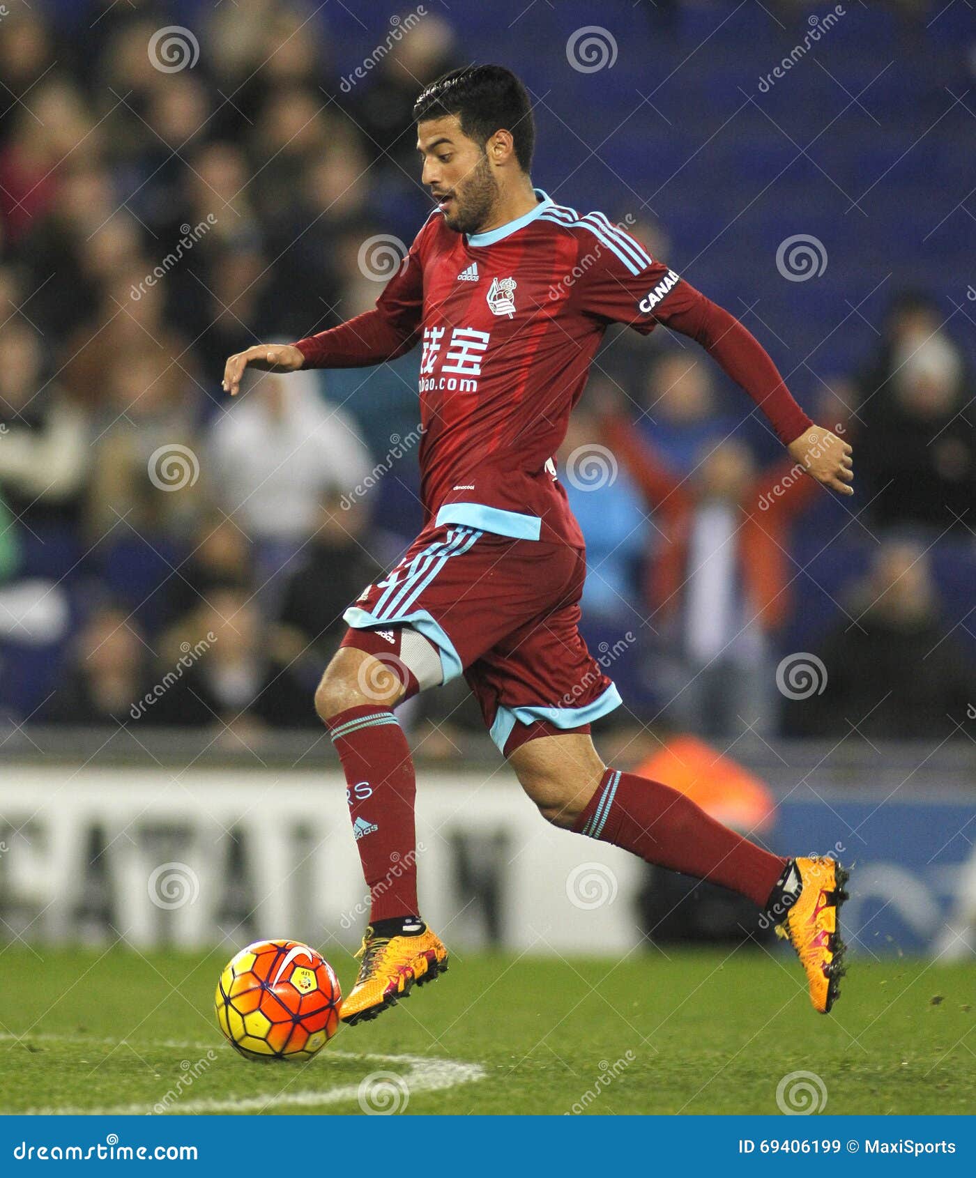 Carlos Vela of Real Sociedad Editorial Stock Image - Image of attacking
