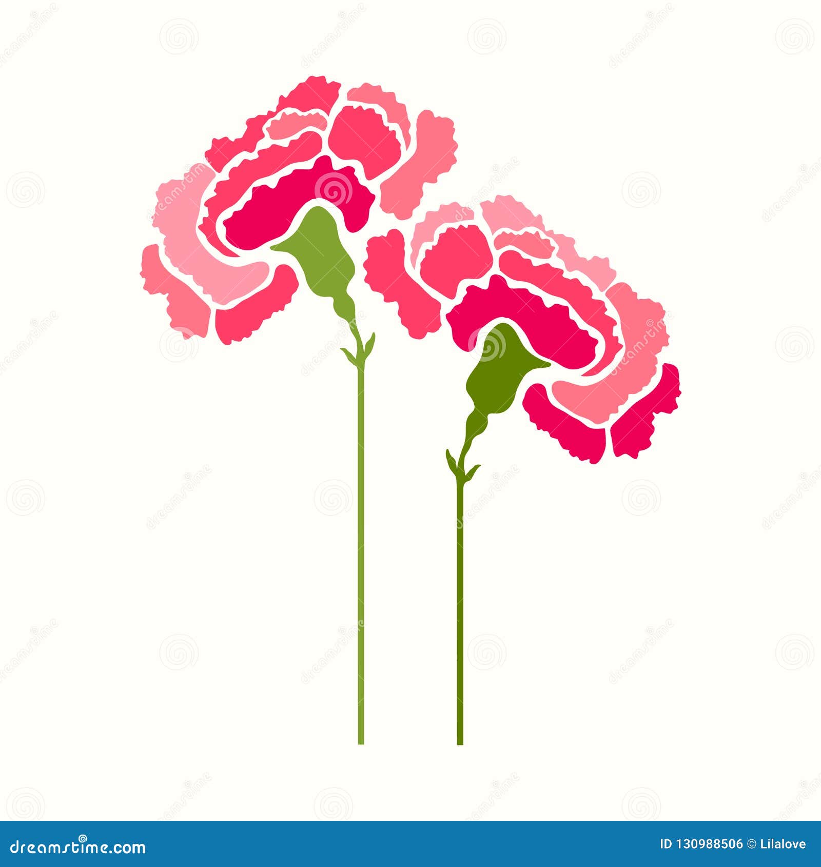 Carnation Flower Vector Icon Stock Vector Illustration of death, card 130988506