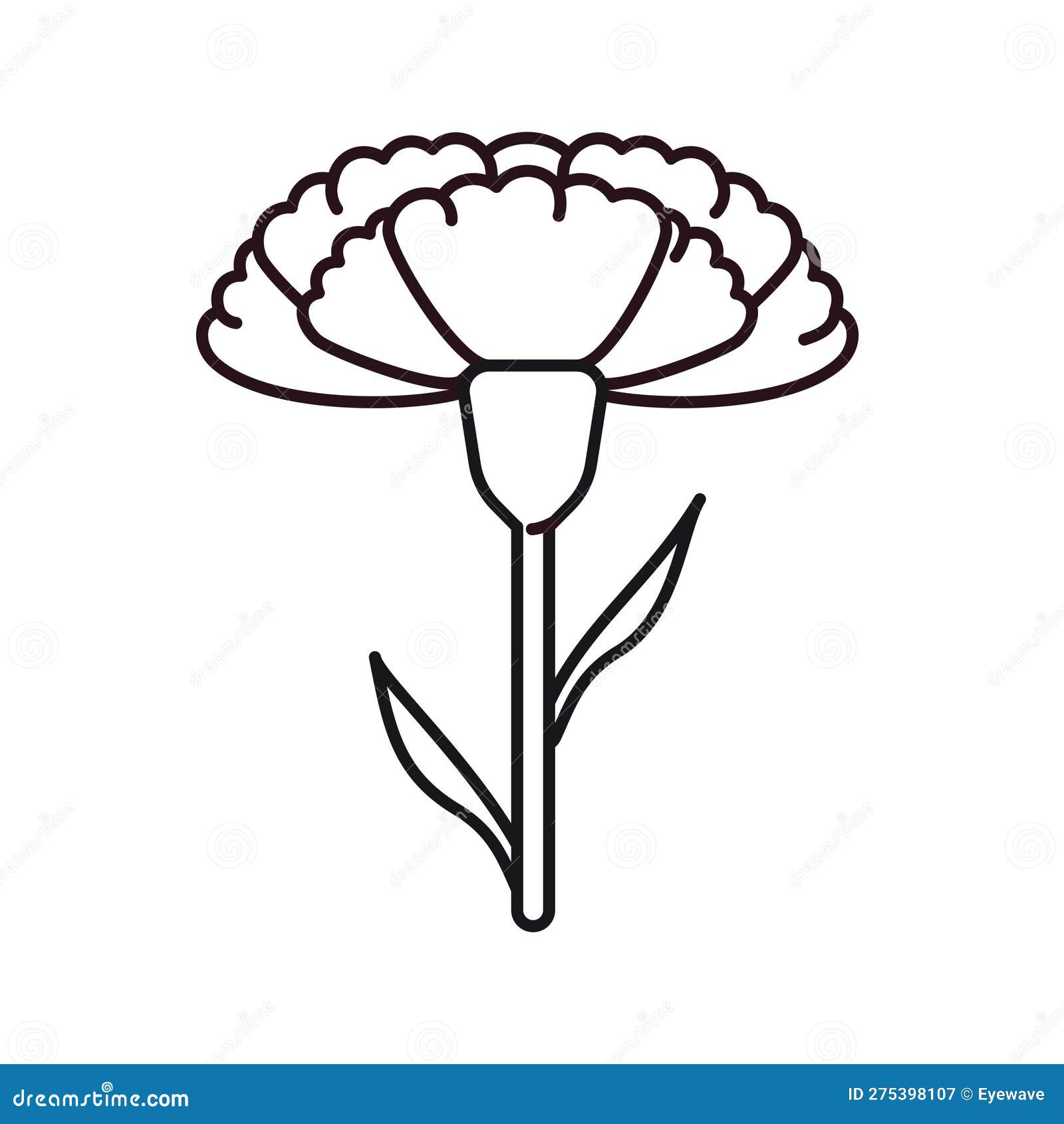 Carnation Flower Vector Line Icon Stock Vector Illustration of symbol, carnation 275398107