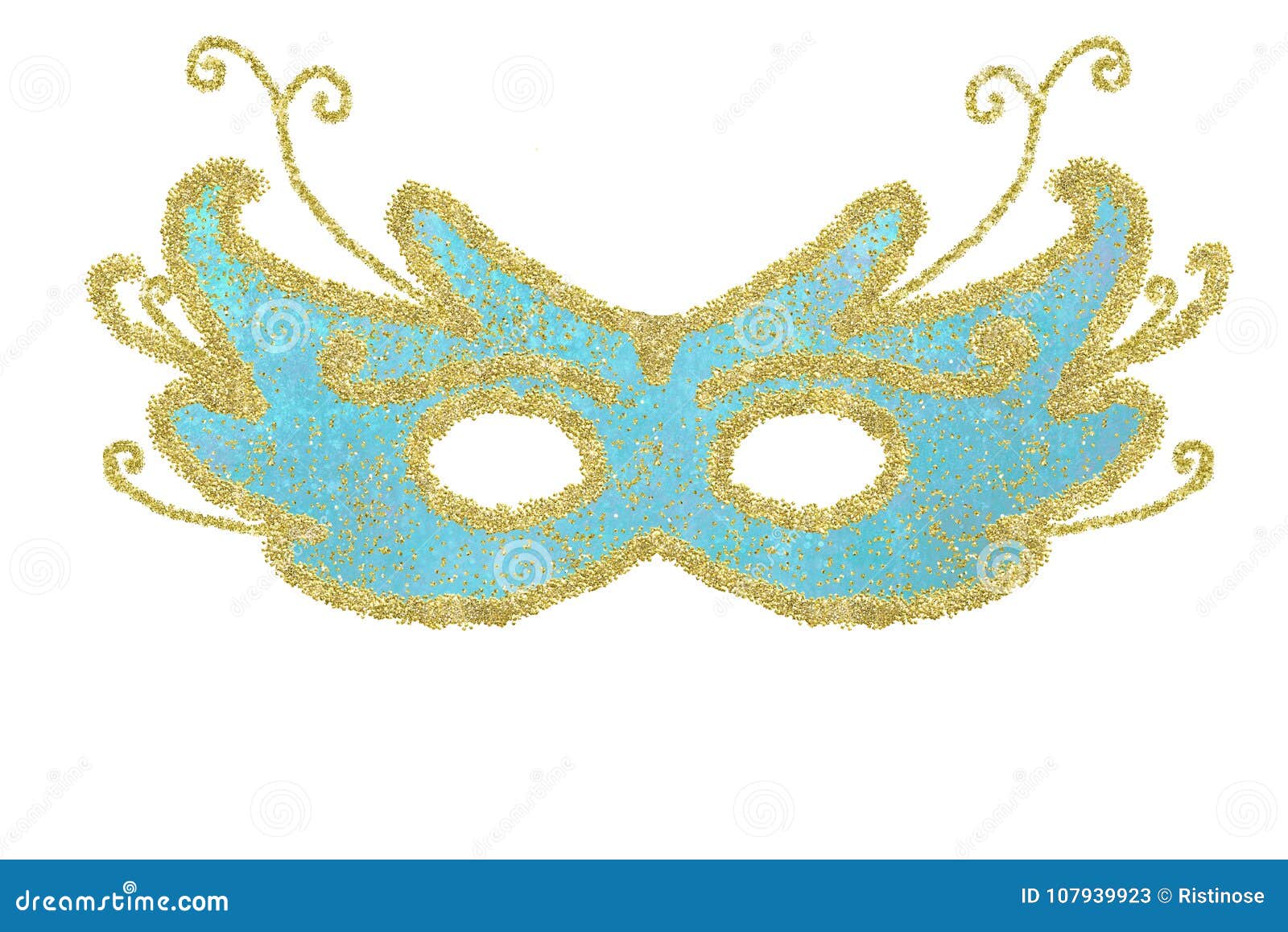 Generaliseren Toeschouwer slecht humeur Carnaval-blauw Oogmasker En Geïsoleerd Goud Stock Illustratie -  Illustration of exemplaar, geïsoleerd: 107939923