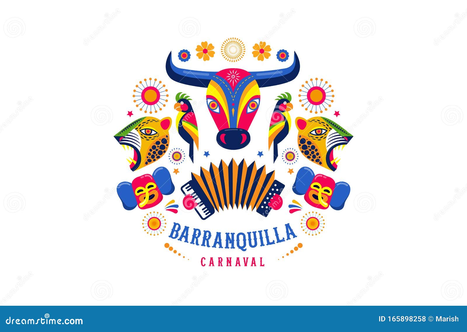 carnaval de barranquilla illustrated  template 