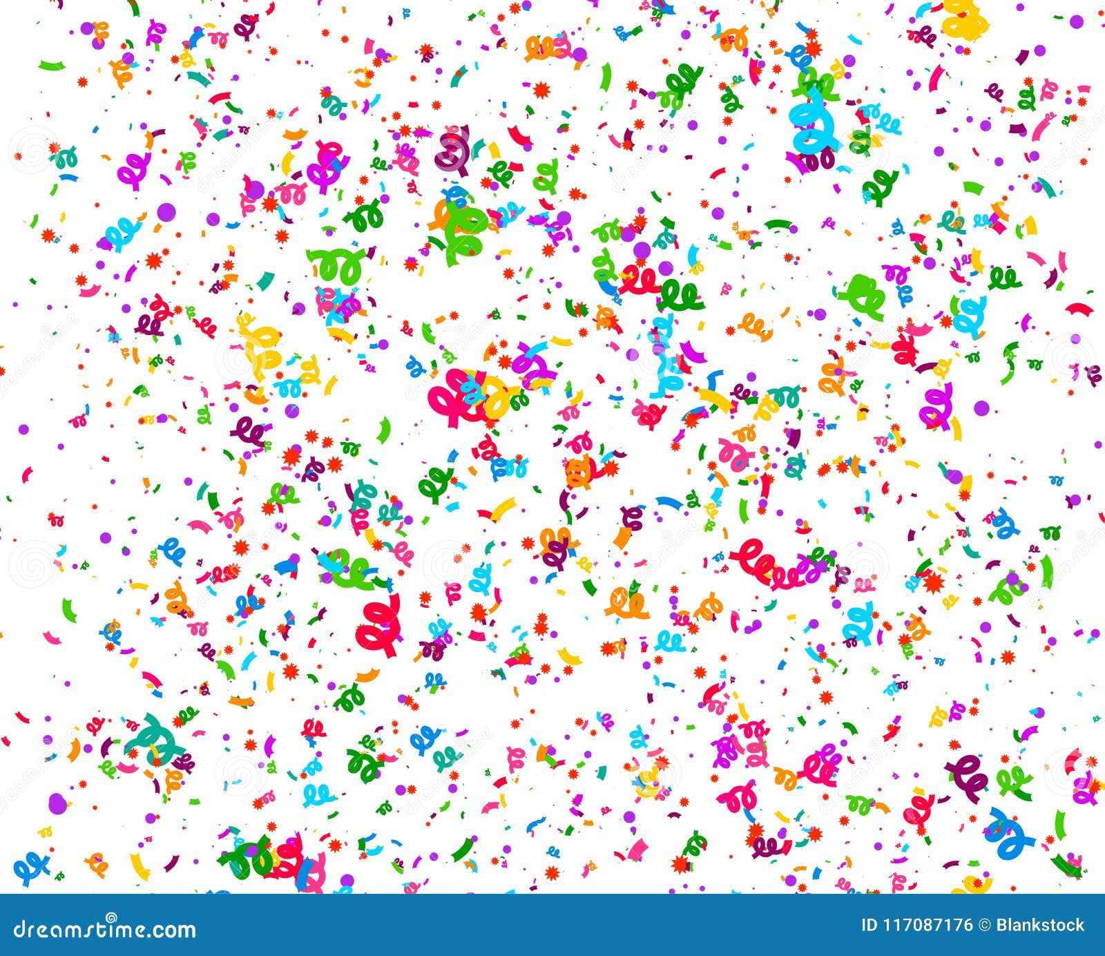 Carnaval Or Festival Confetti Colorful Pieces Stock Vector