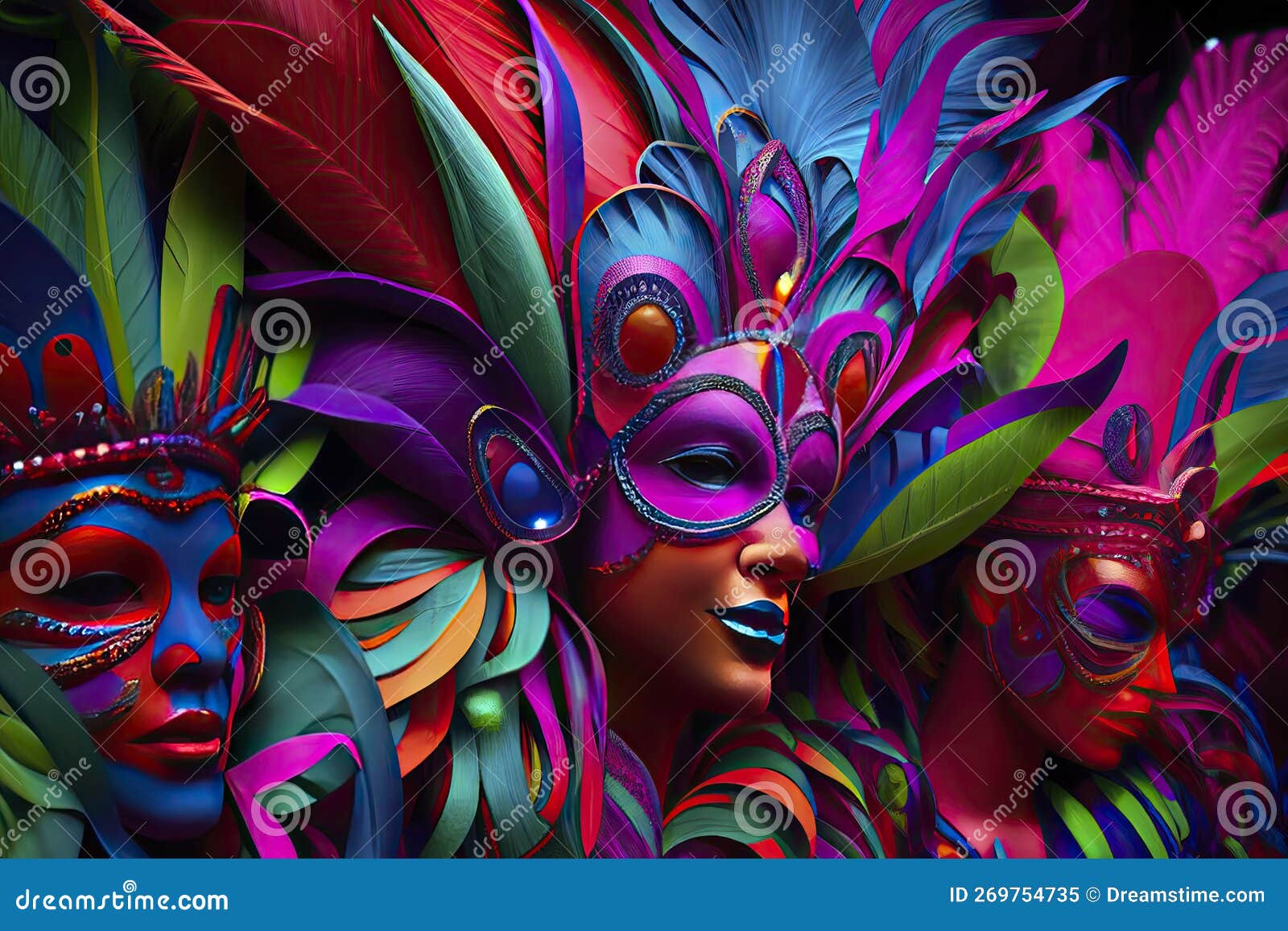 CARNAVAL PENAS COLORIDAS 3D RoyaltyFree Stock Photography