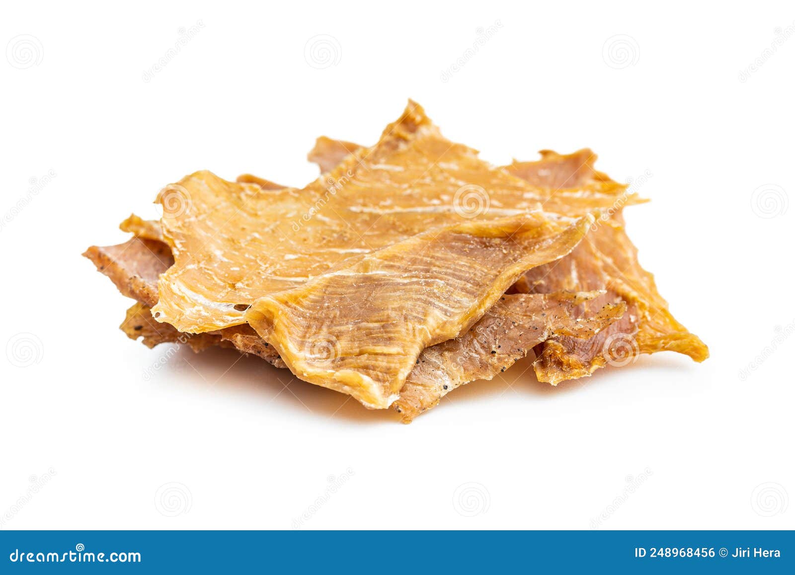 Carne De Peru. Carne Seca Em Fatias Isolada Em Fundo Branco Foto de