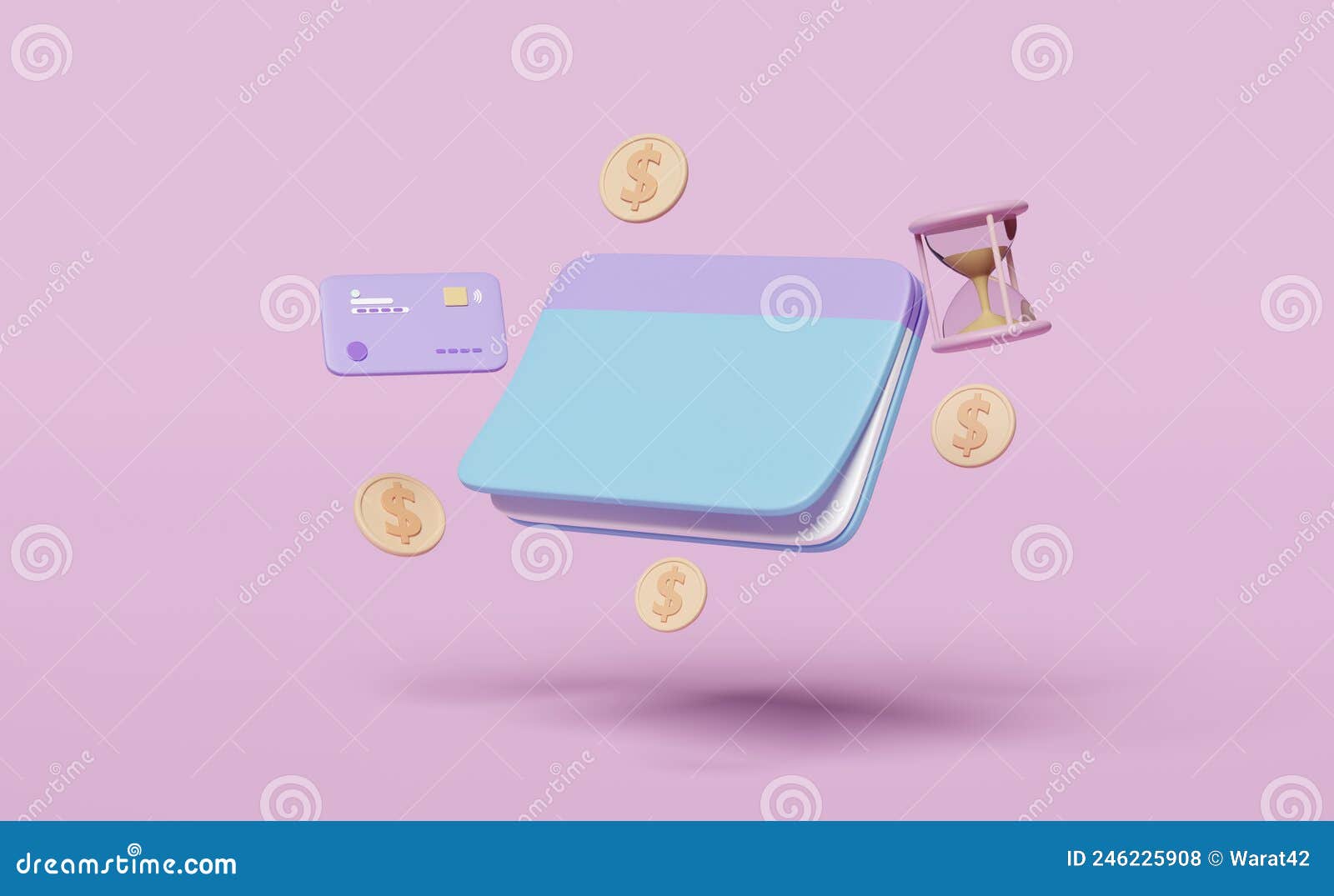 Carnet De Compte Bancaire 3d Livret Avec Argent Dollar Pièce De Crédit  Hourglass Isolé Sur Fond Rose. économie D'argent Illustration Stock -  Illustration du affaires, concept: 246225908