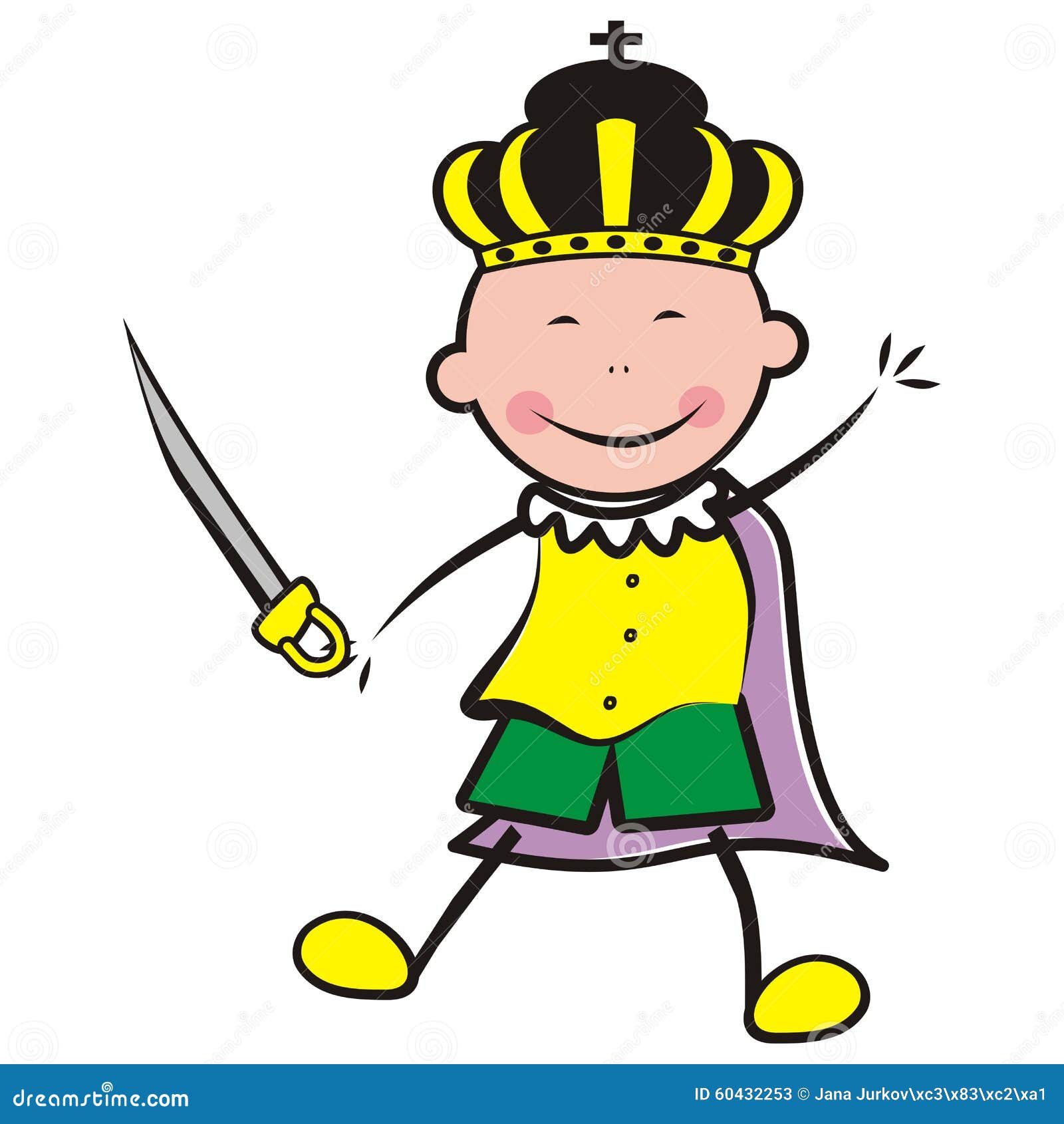 Rio Carnival King Wearing Festive Royal Dressing And Crown Holding Huge