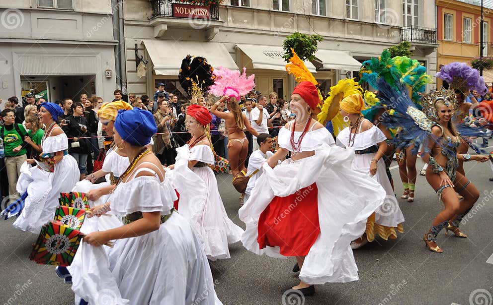 Carnival Parade in Warsaw editorial photography. Image of falbala