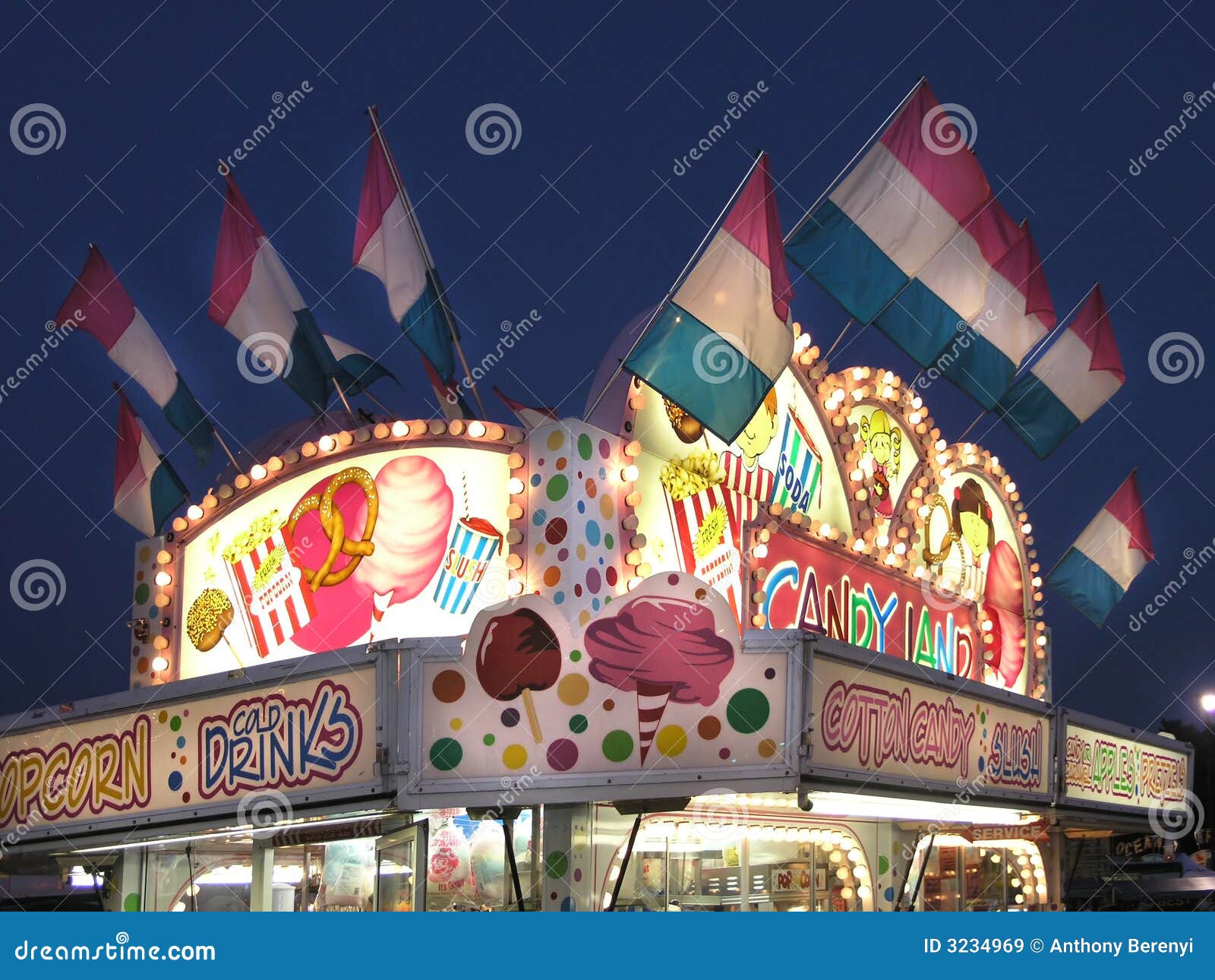 Carnival Stand Cotton Candy Stock Image Image 3234969