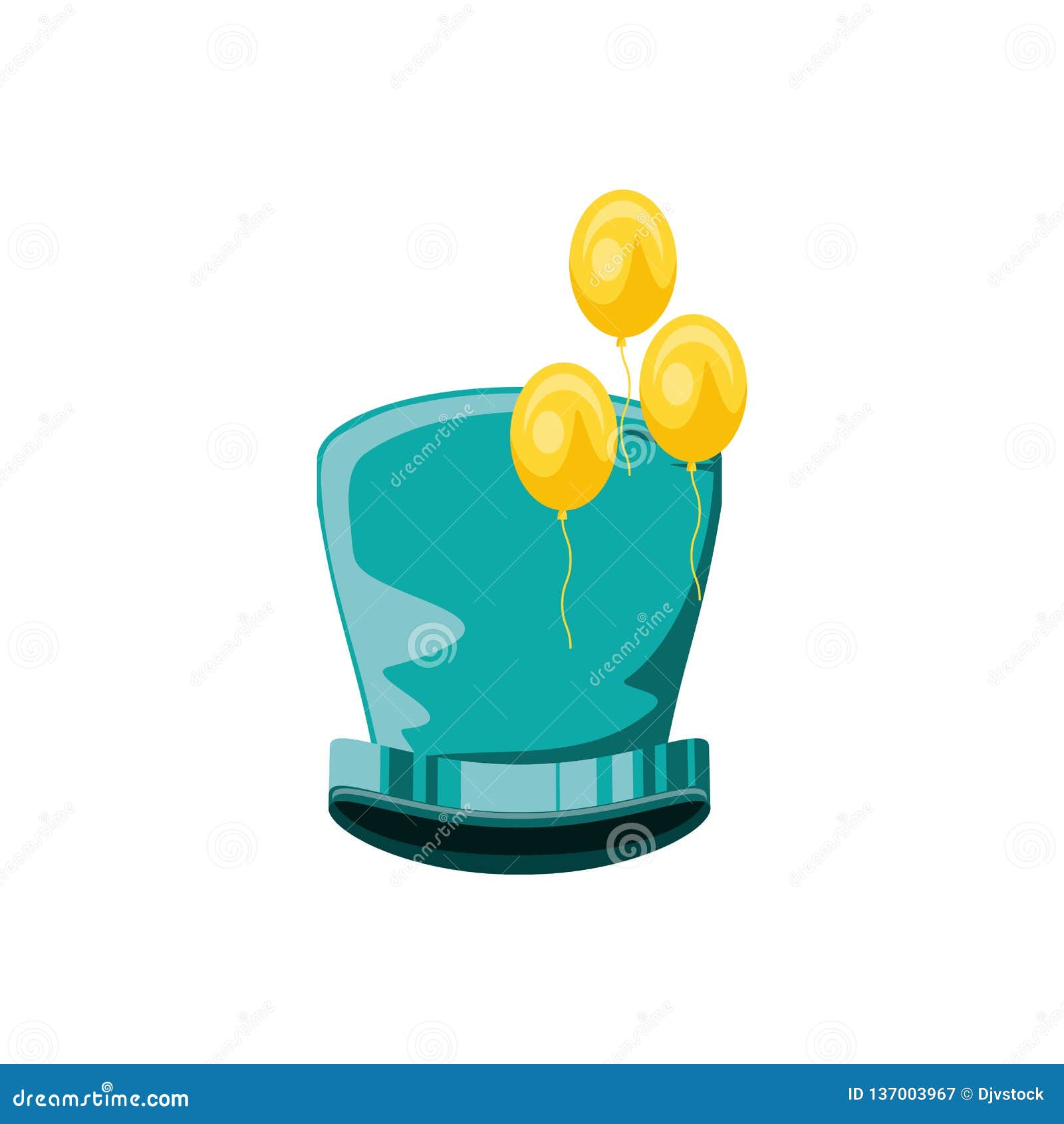 Carnival Top Hat with Balloons Helium Stock Vector Illustration of