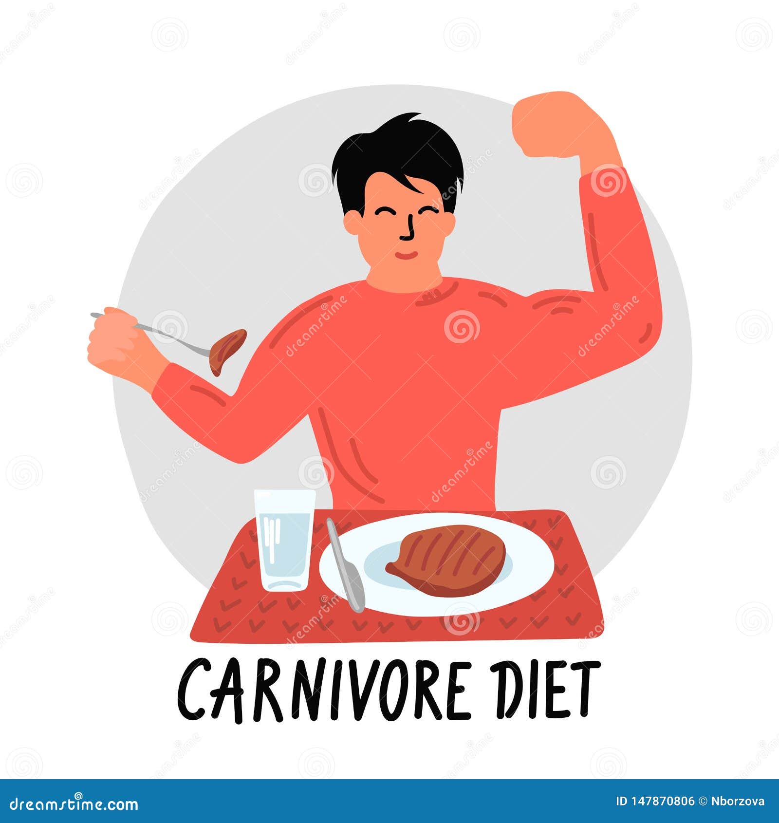 carnivore diet. man eating meat.
