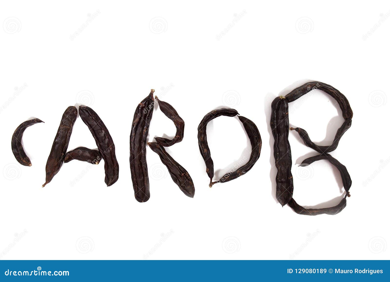 Carob Word Made with Carob Fruit Pods Stock Image Image of portuguese