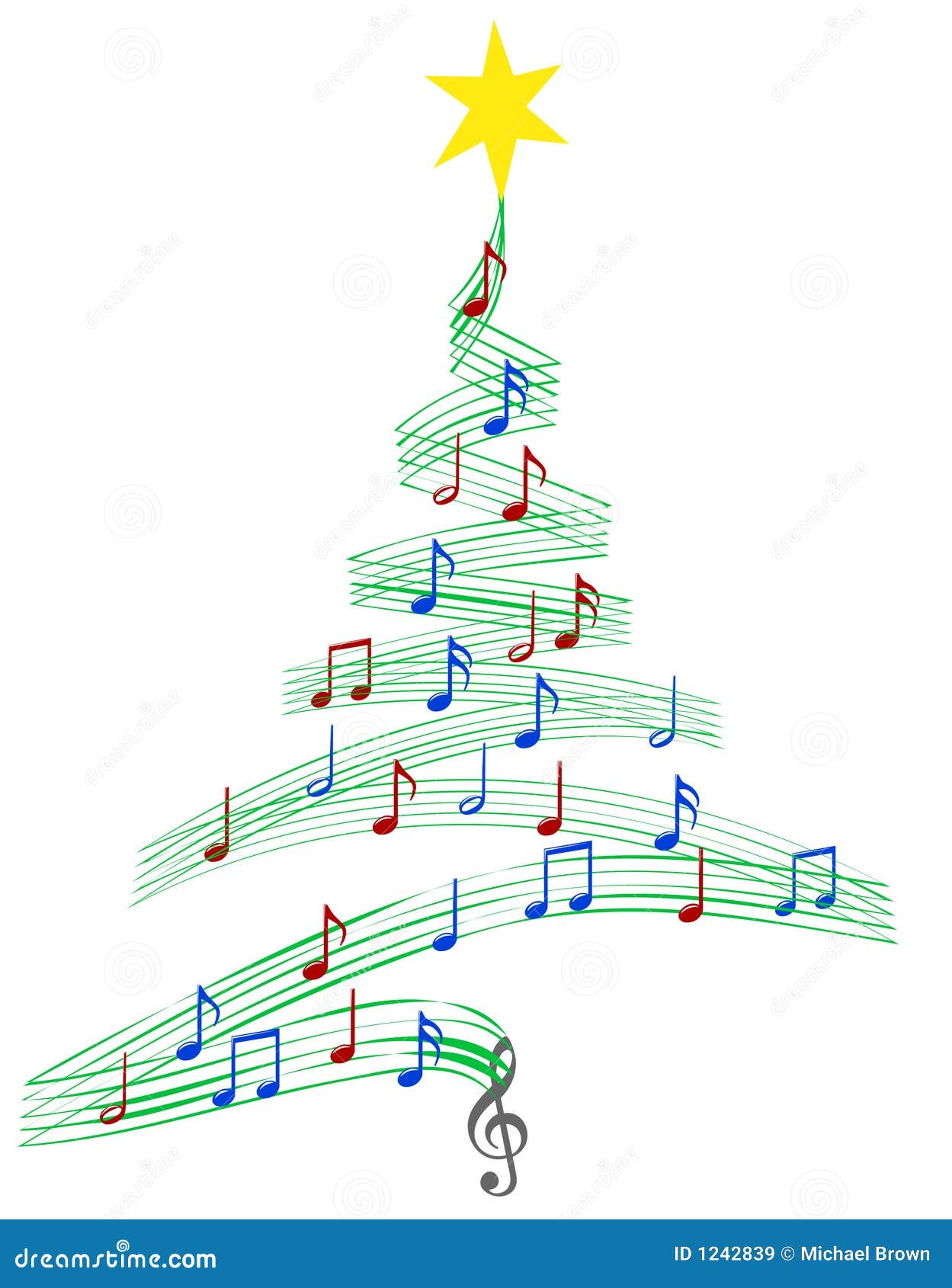 Carol Music Christmas Tree stock vector. Image of decorations - 1242839