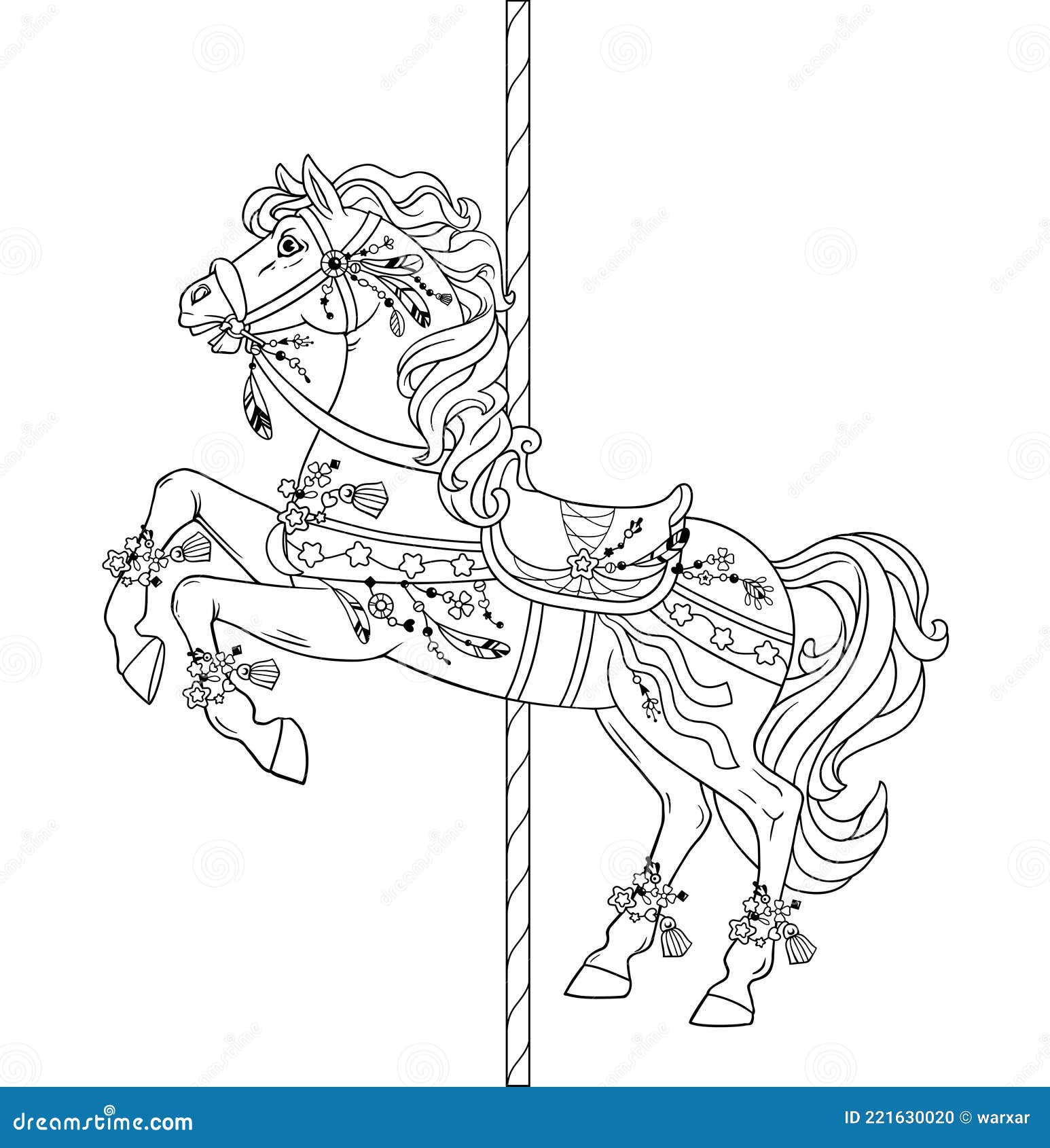 Carousel Coloring Page Stock Illustrations – 20 Carousel Coloring ...