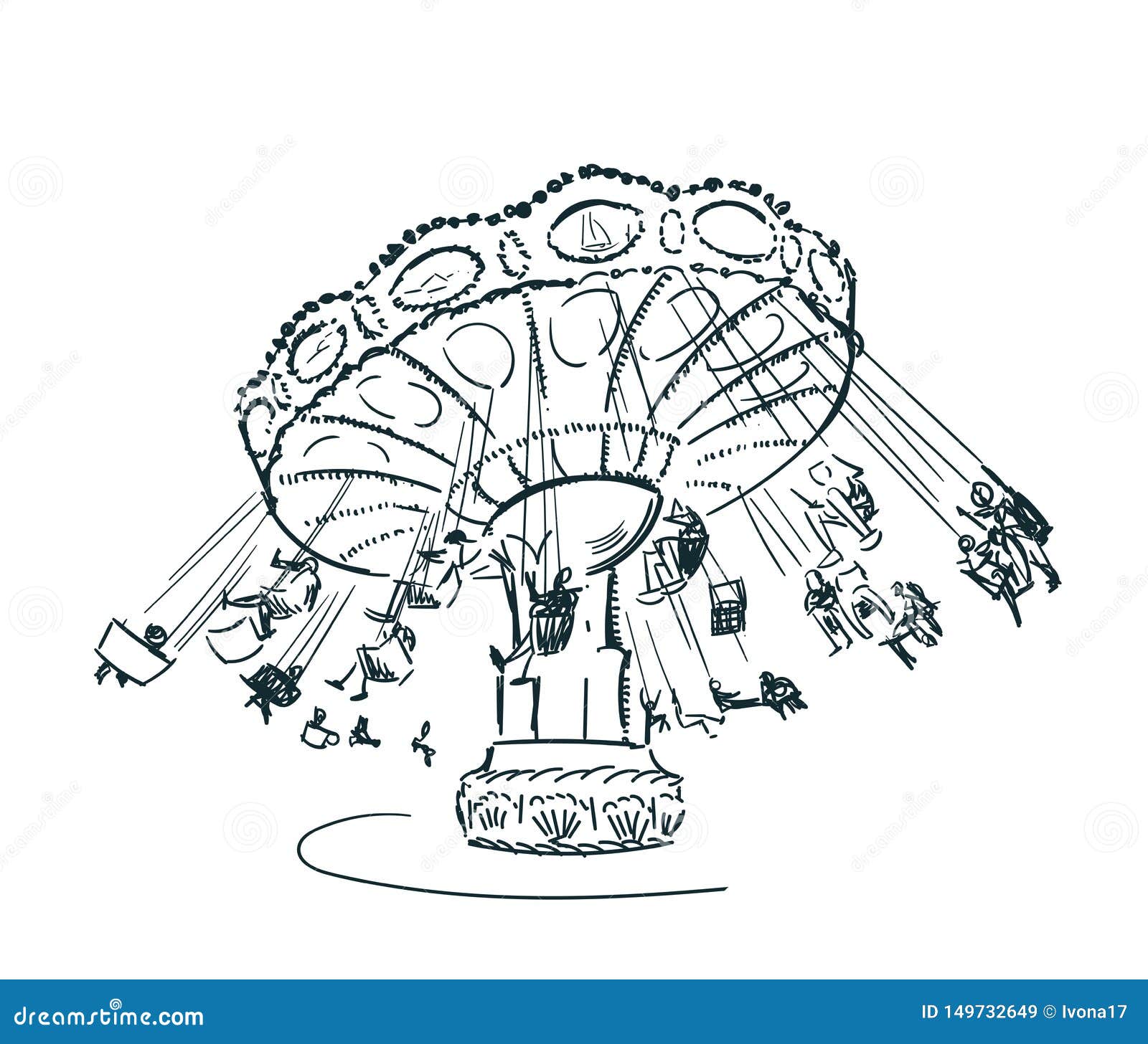 Carousel Vector Sketch Clip Art Isolated Illustration Stock