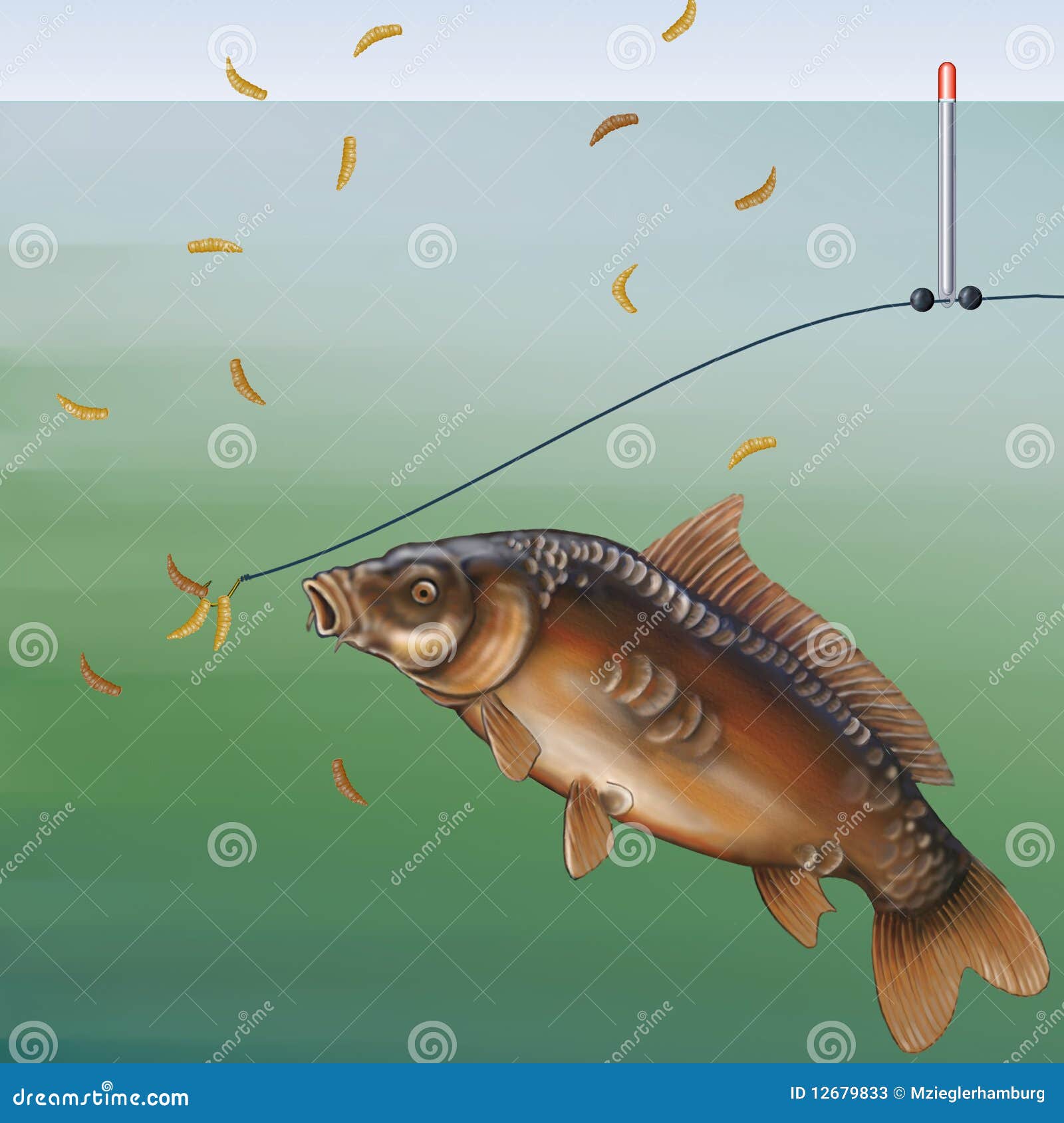 Carp fishing stock illustration. Illustration of maggot - 12679833