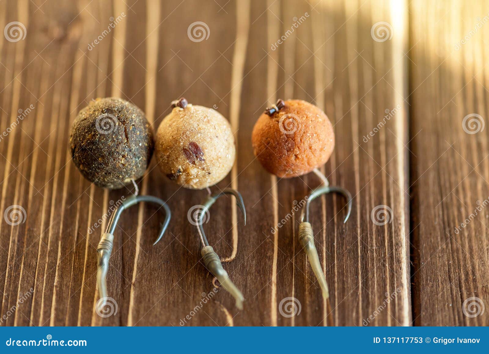 Carp Hook Boilies - Fishing Bait Close Up Stock Image - Image of