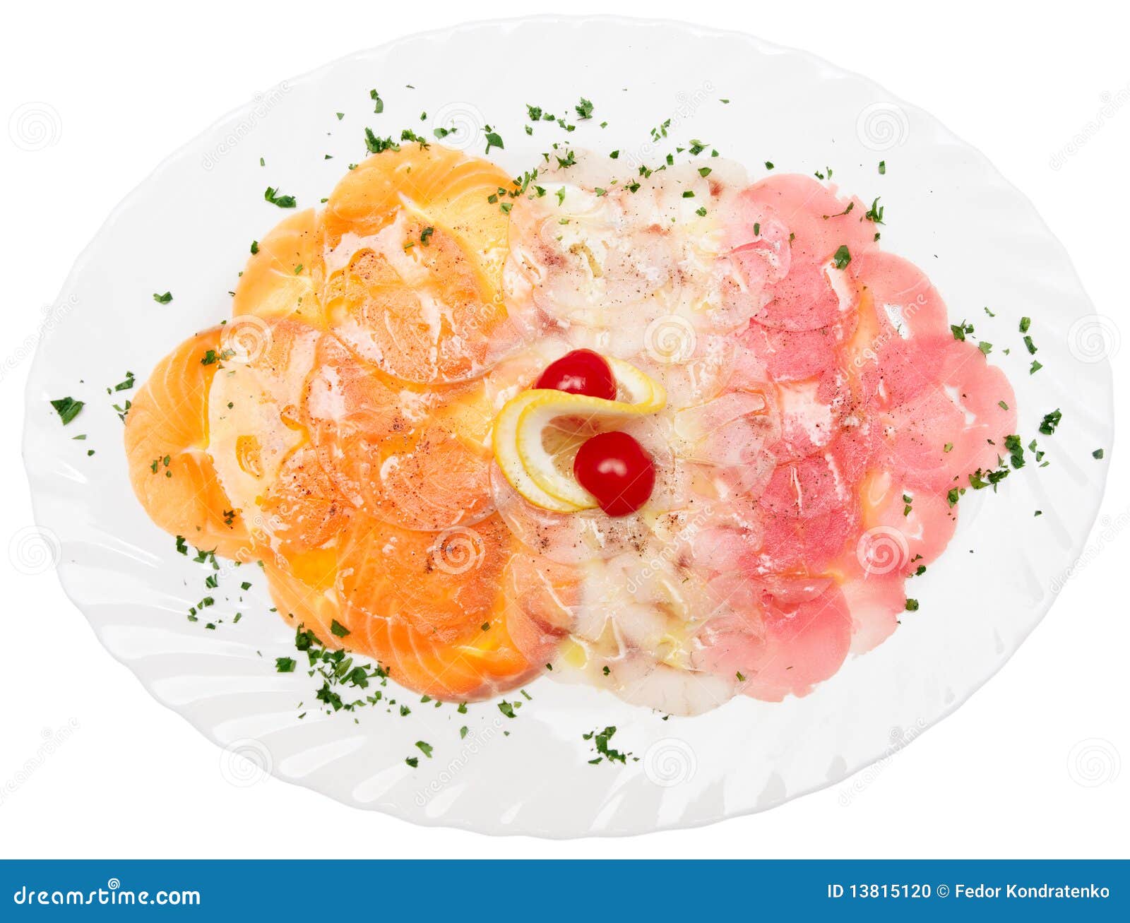 Carpaccio of Salmon, Tuna and Seabass Stock Photo Image of elegant, italian 13815120