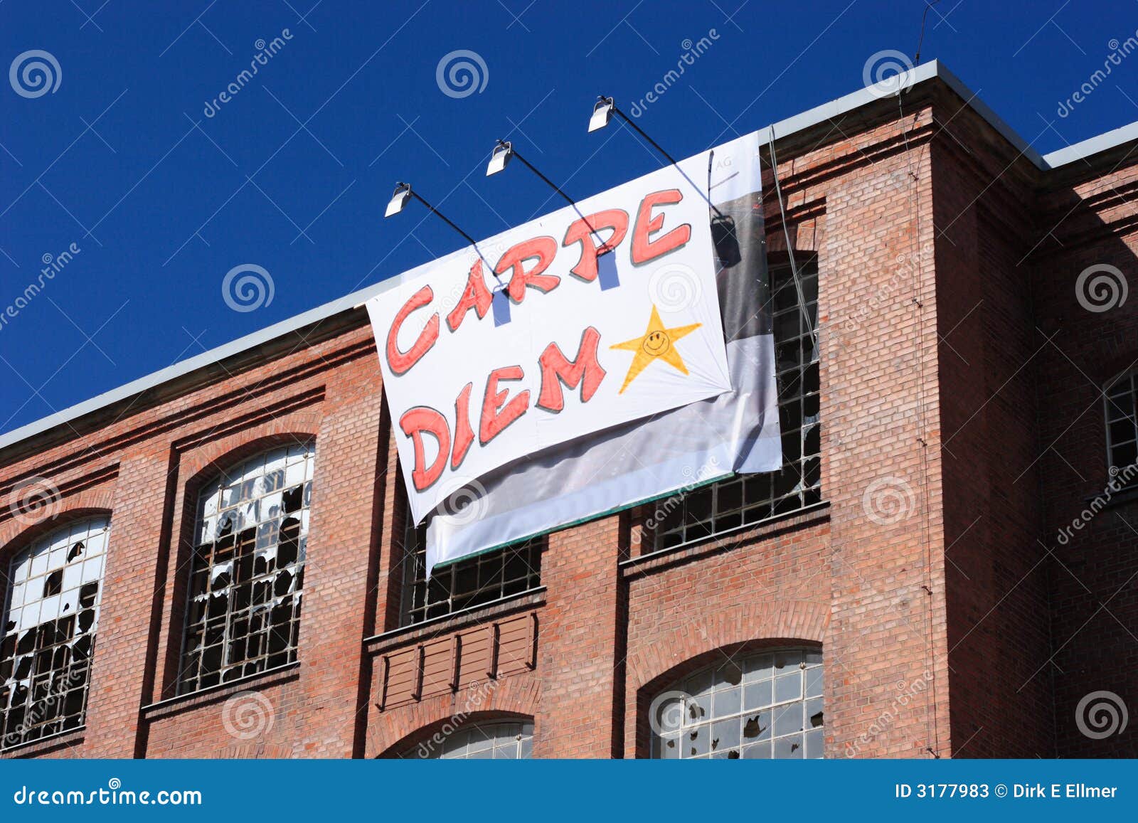 Carpe diem stock image. Image of industry, busted, brick ...