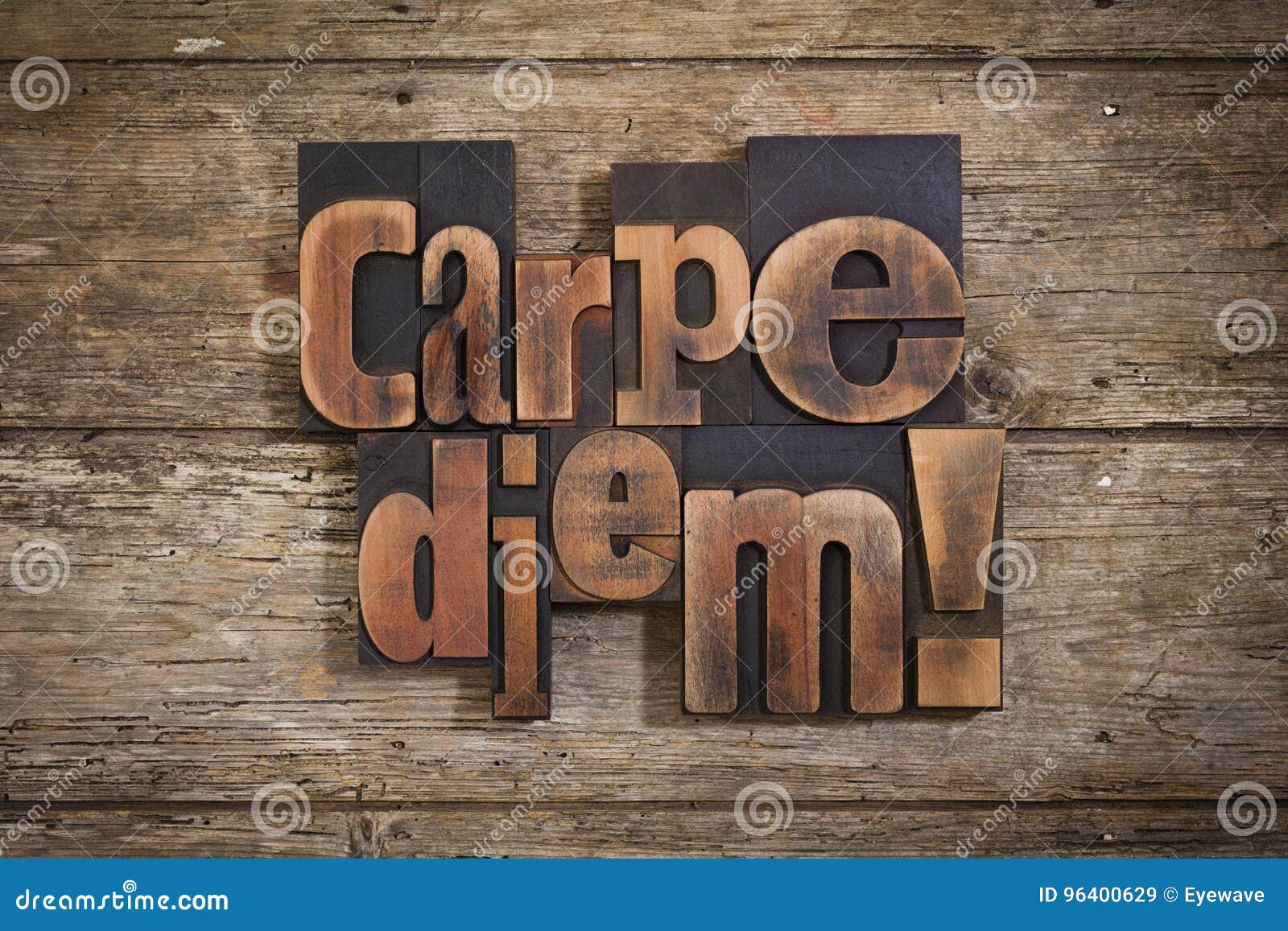 Carpe Diem Written With Letterpress Type Stock Image ...