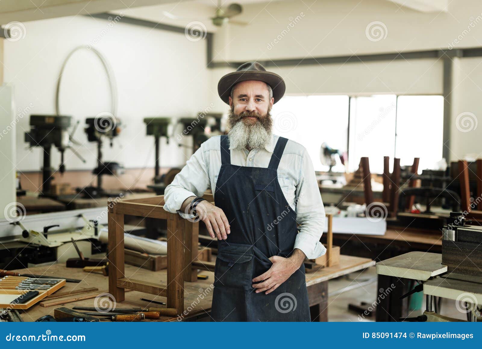 Carpenter Craftsman Handicraft Wooden Concept Stock Photo