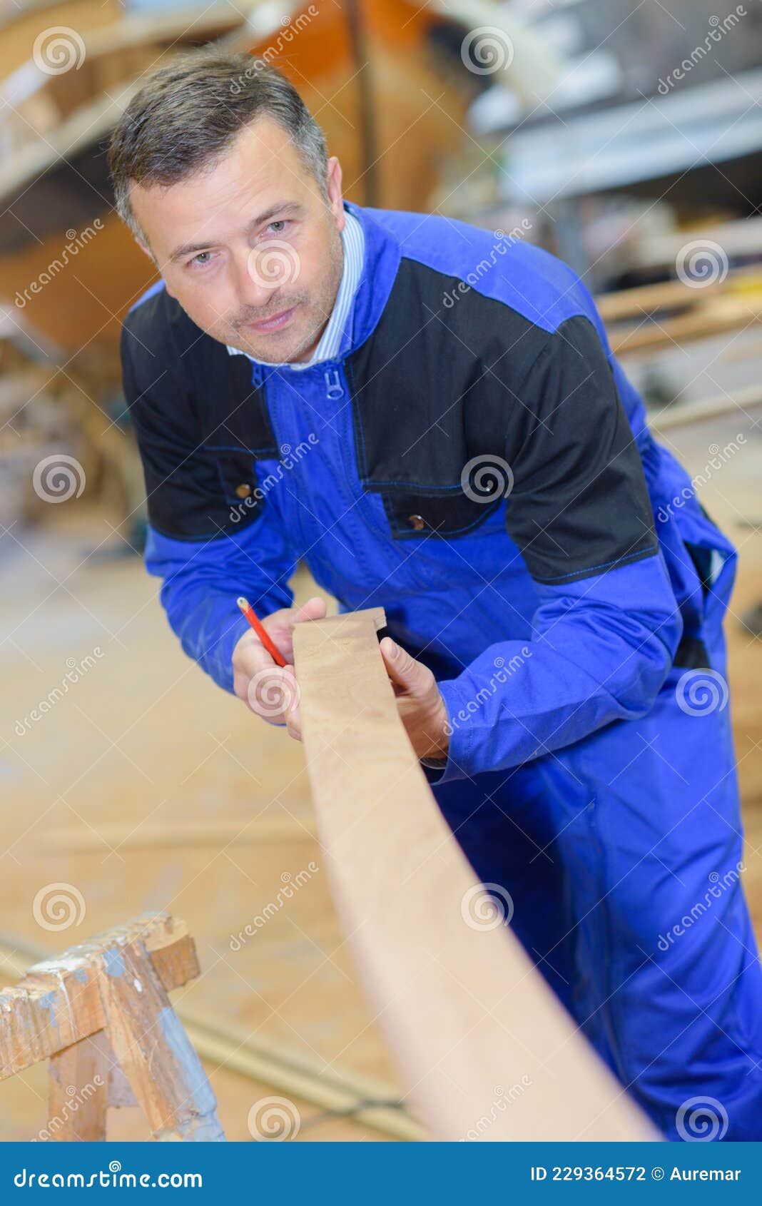 Carpenter Holding Angled Wood Stock Photo Image of timber, shaped