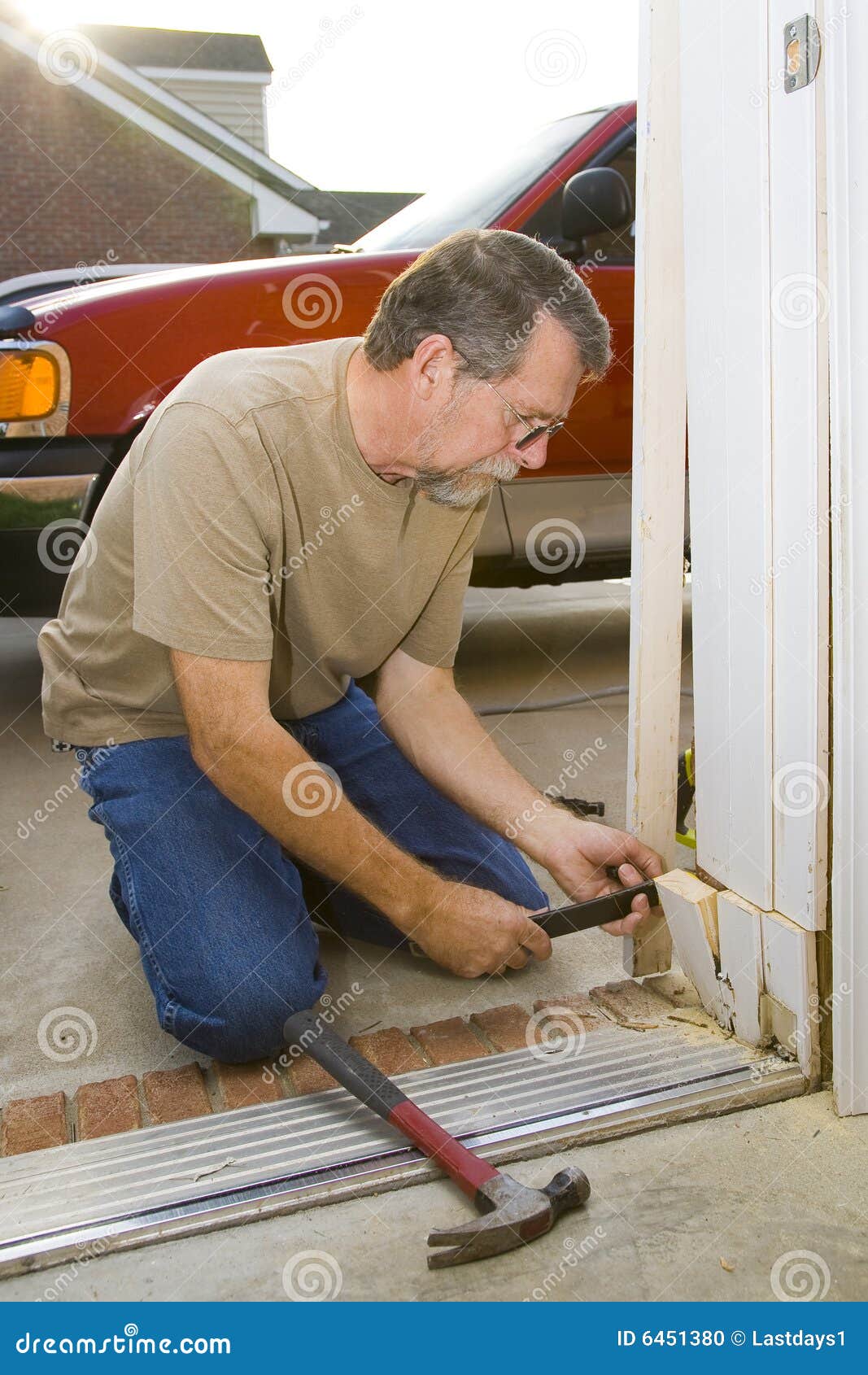 Carpenter repairs stock photo. Image of carpenter, deck 6451380