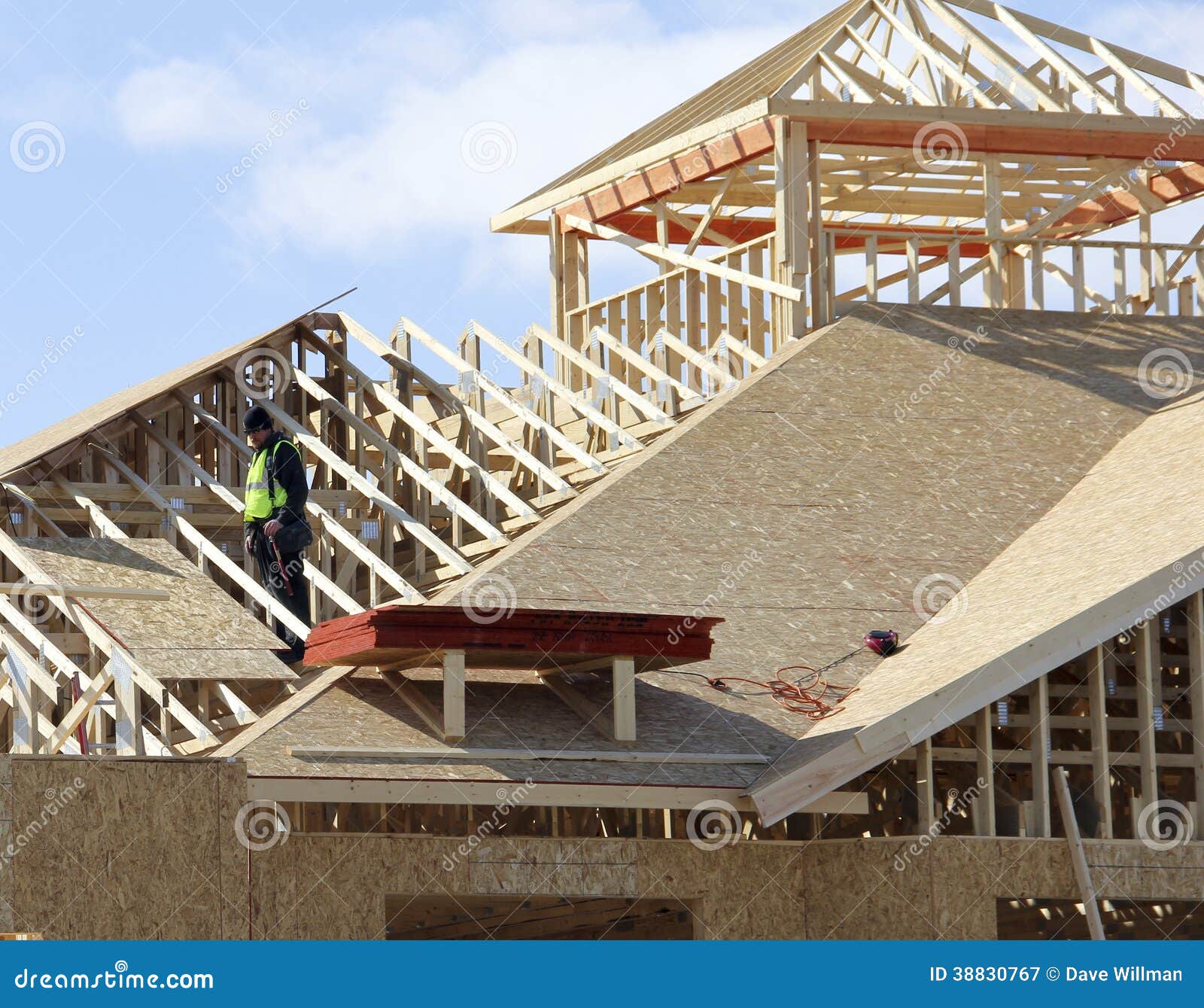 Carpenter on the roof stock image. Image of carpenter 38830767