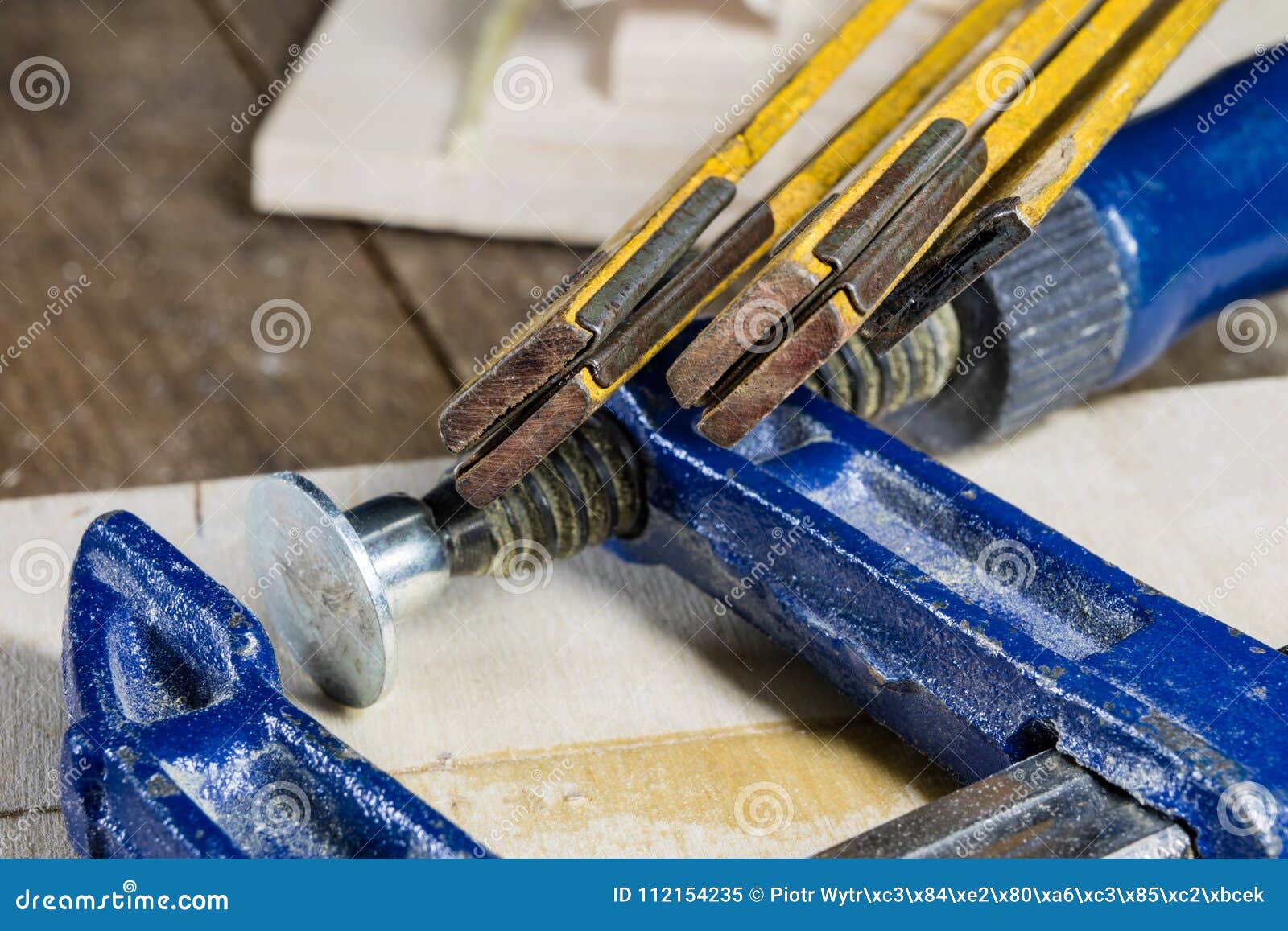 Carpenter& X27;s Clamp for Carpentry Work. Accessories in a Carpentry