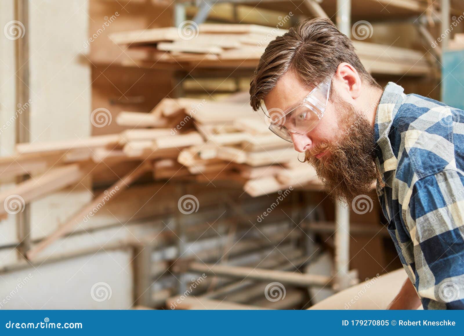 Carpenter with Safety Glasses Stock Image Image of carpenter